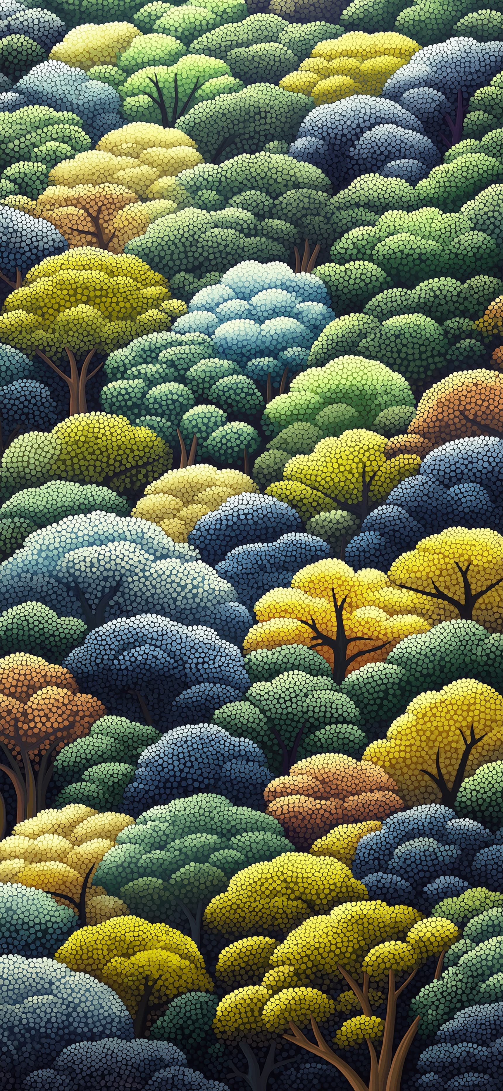 Colorful Forest Canopy - Pro phone wallpaper
