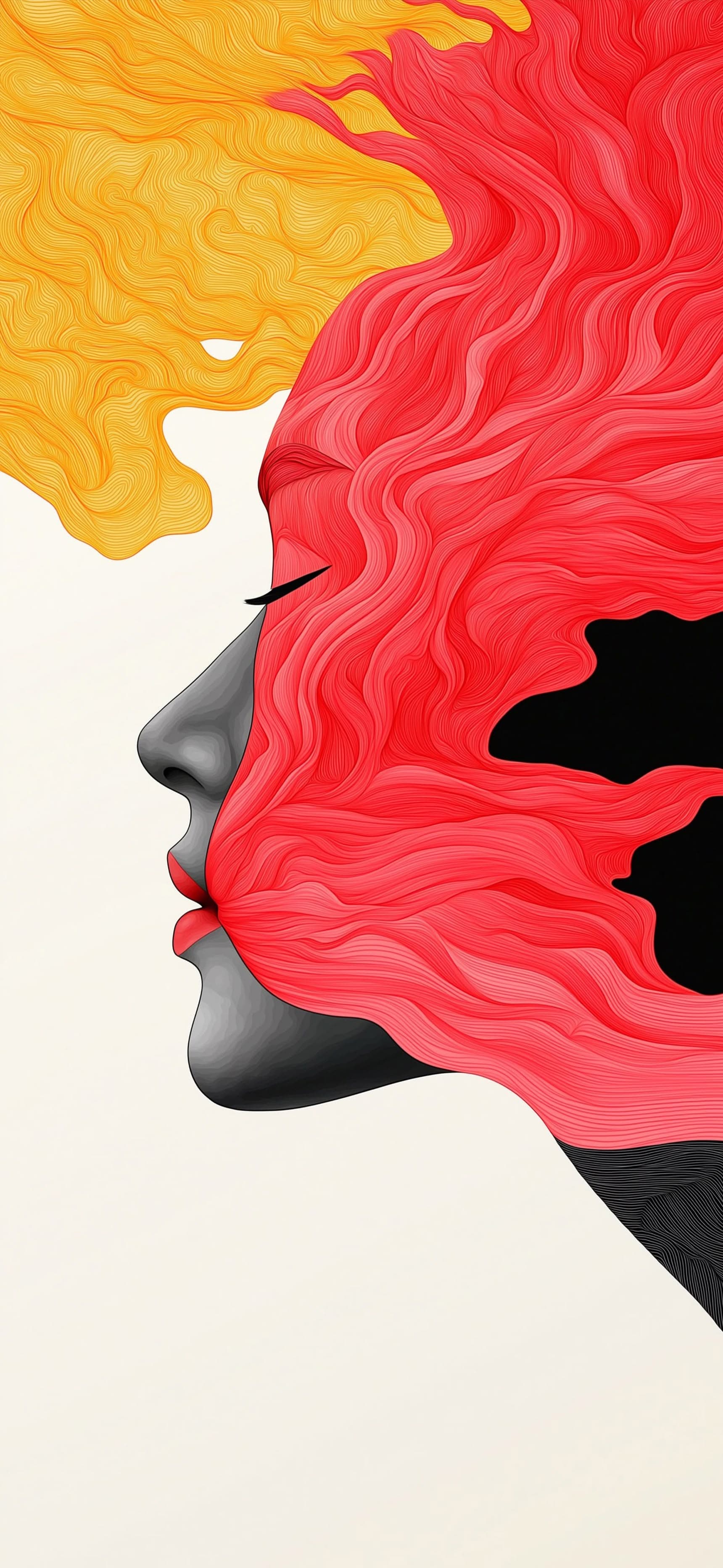 Fiery Mindscape Portrait - Pro phone wallpaper