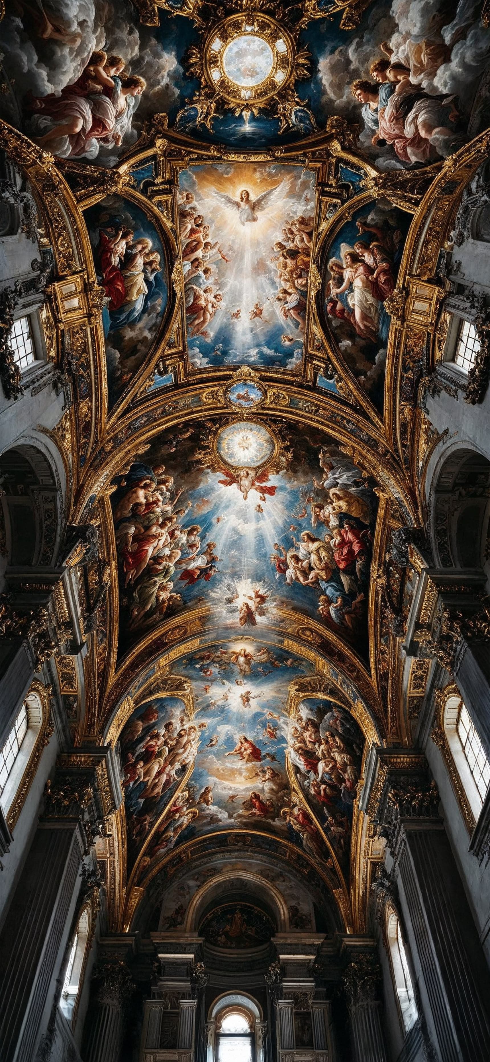 Heavenly Church Ceiling - Pro phone wallpaper