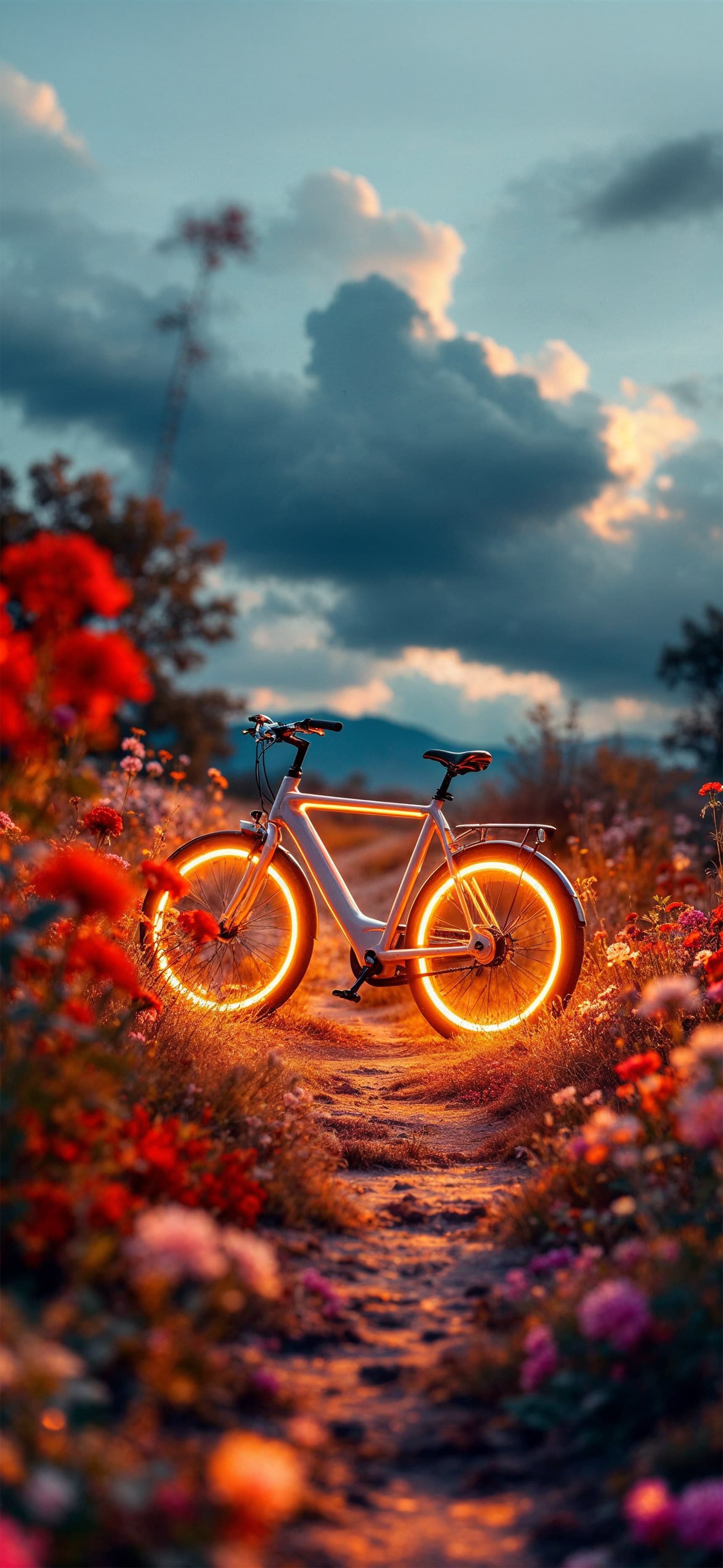 Floral Bicycle Bloom - Pro phone wallpaper