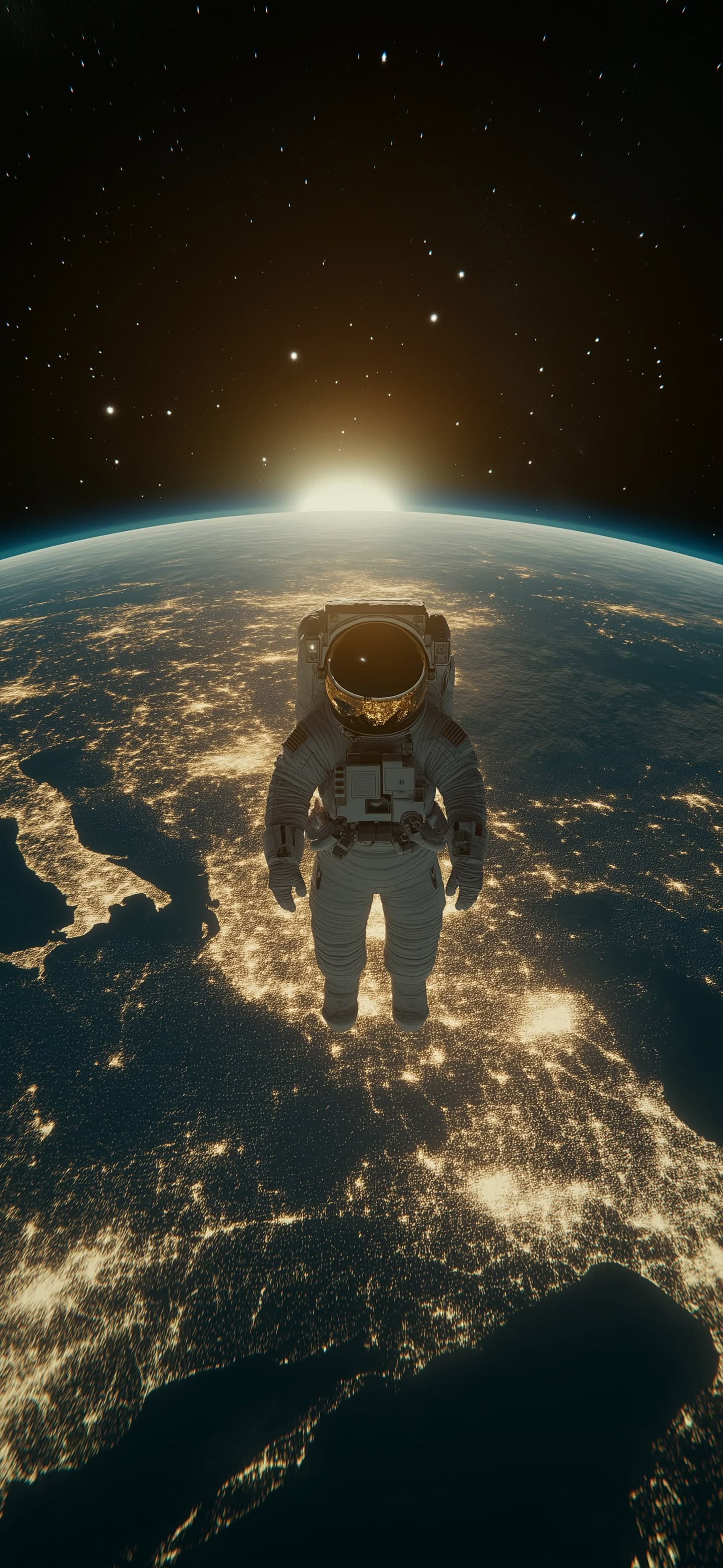 Astronaut Earth View - Pro phone wallpaper