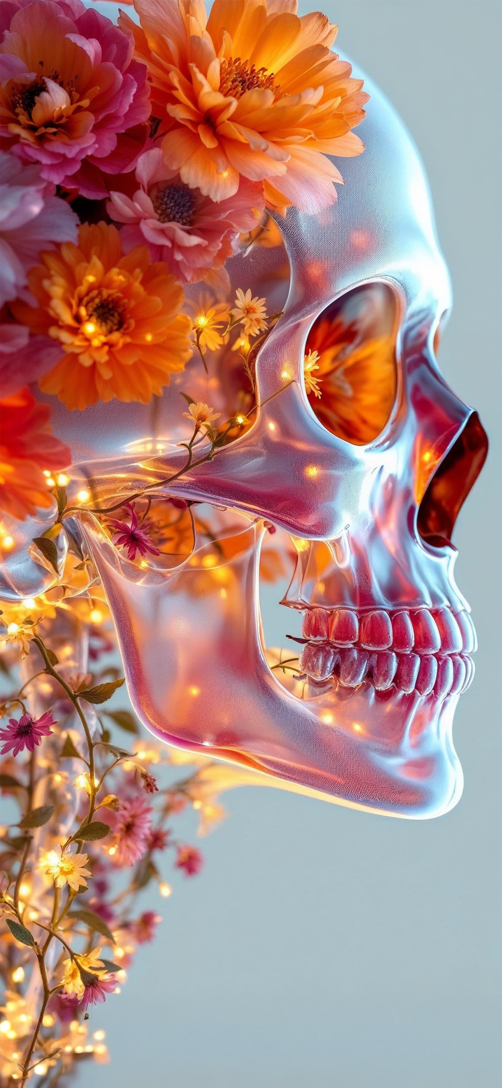 Floral Skull Display - Pro phone wallpaper