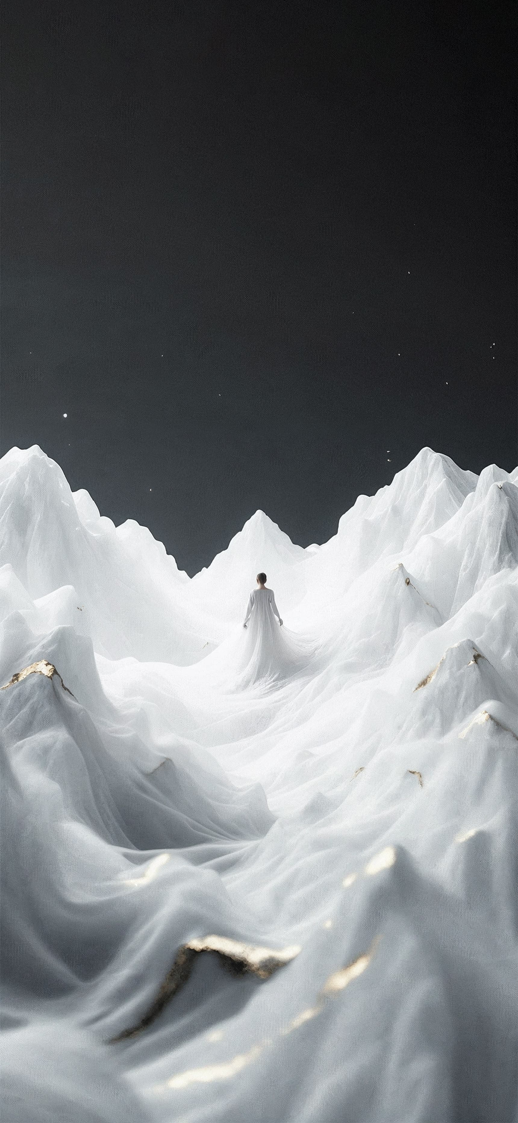 Snowy Mountain Wanderer - Pro phone wallpaper