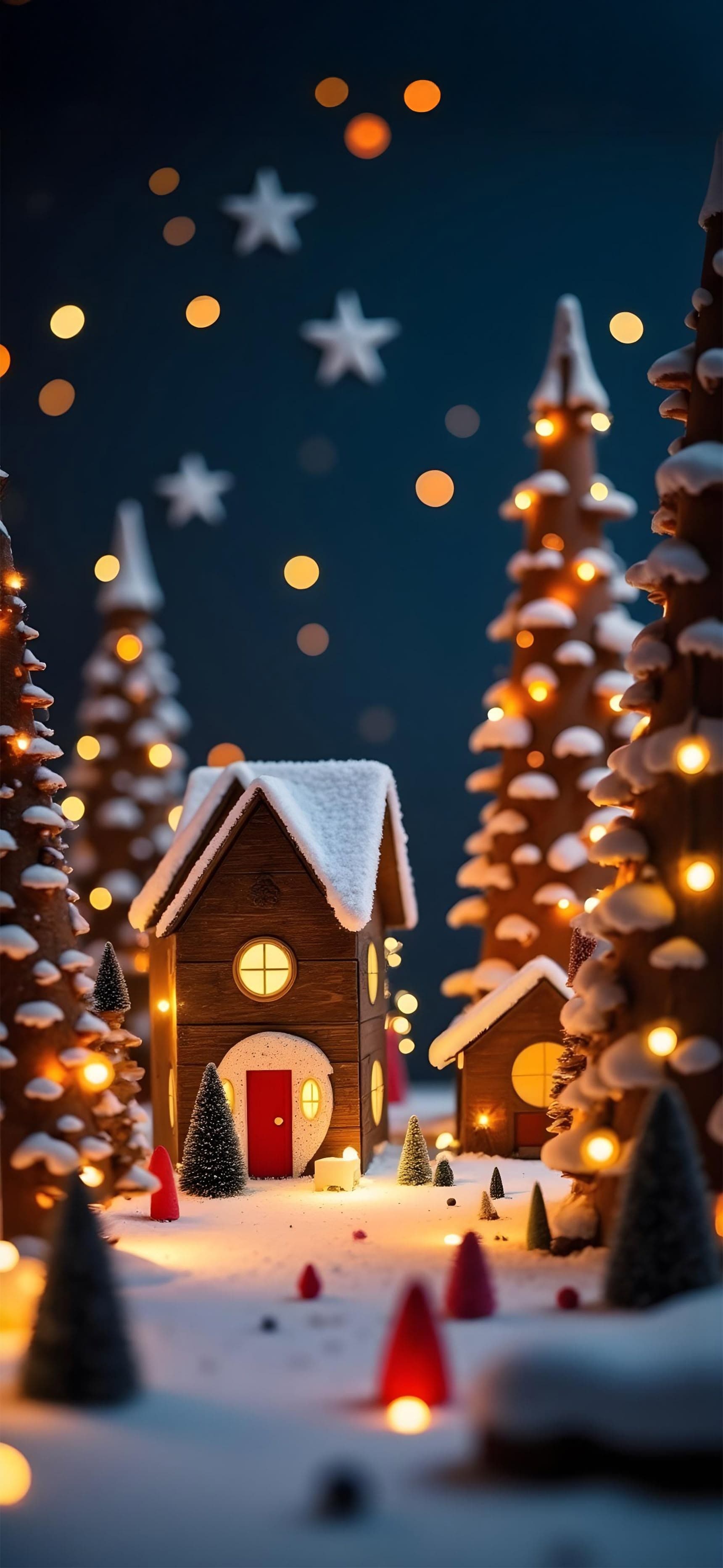Cozy Christmas Town - Pro phone wallpaper