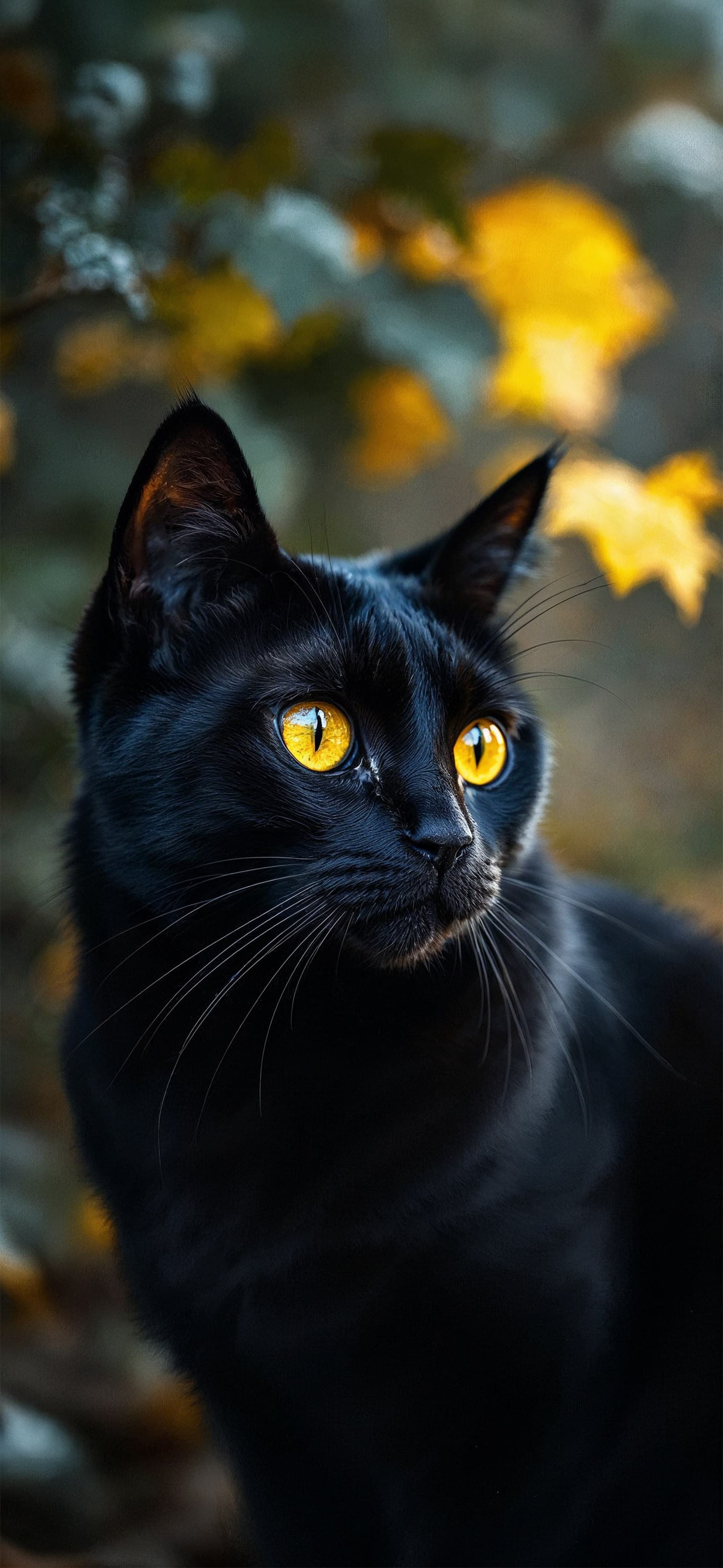 Black Cat Portrait - Pro phone wallpaper