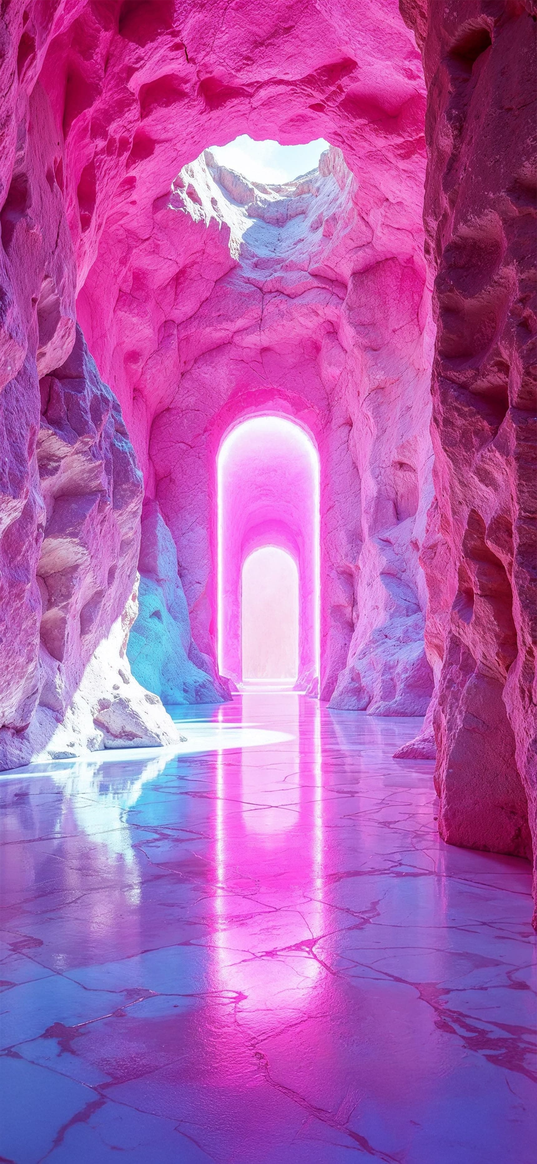 Pink Cave Passage - Pro phone wallpaper