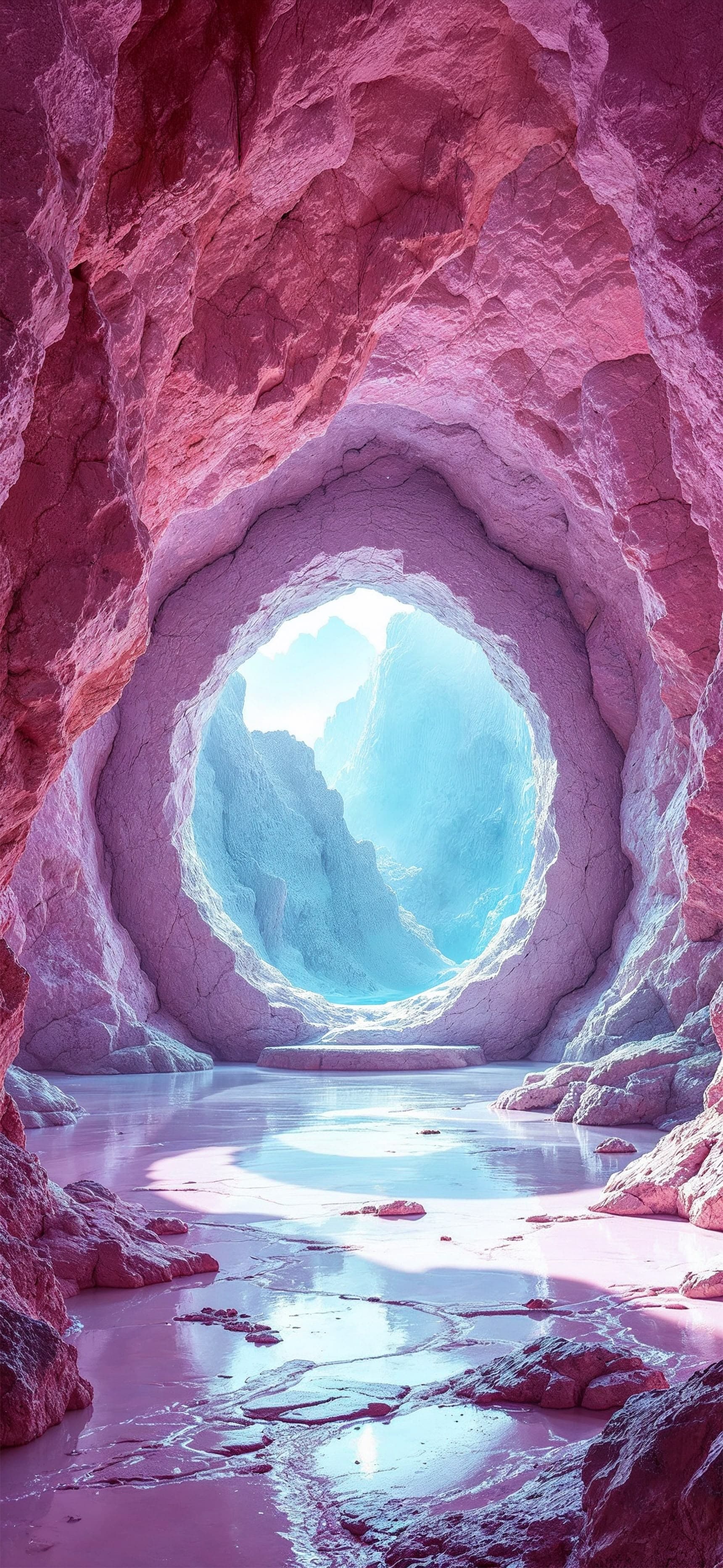 Cave Lake Portal - Pro phone wallpaper