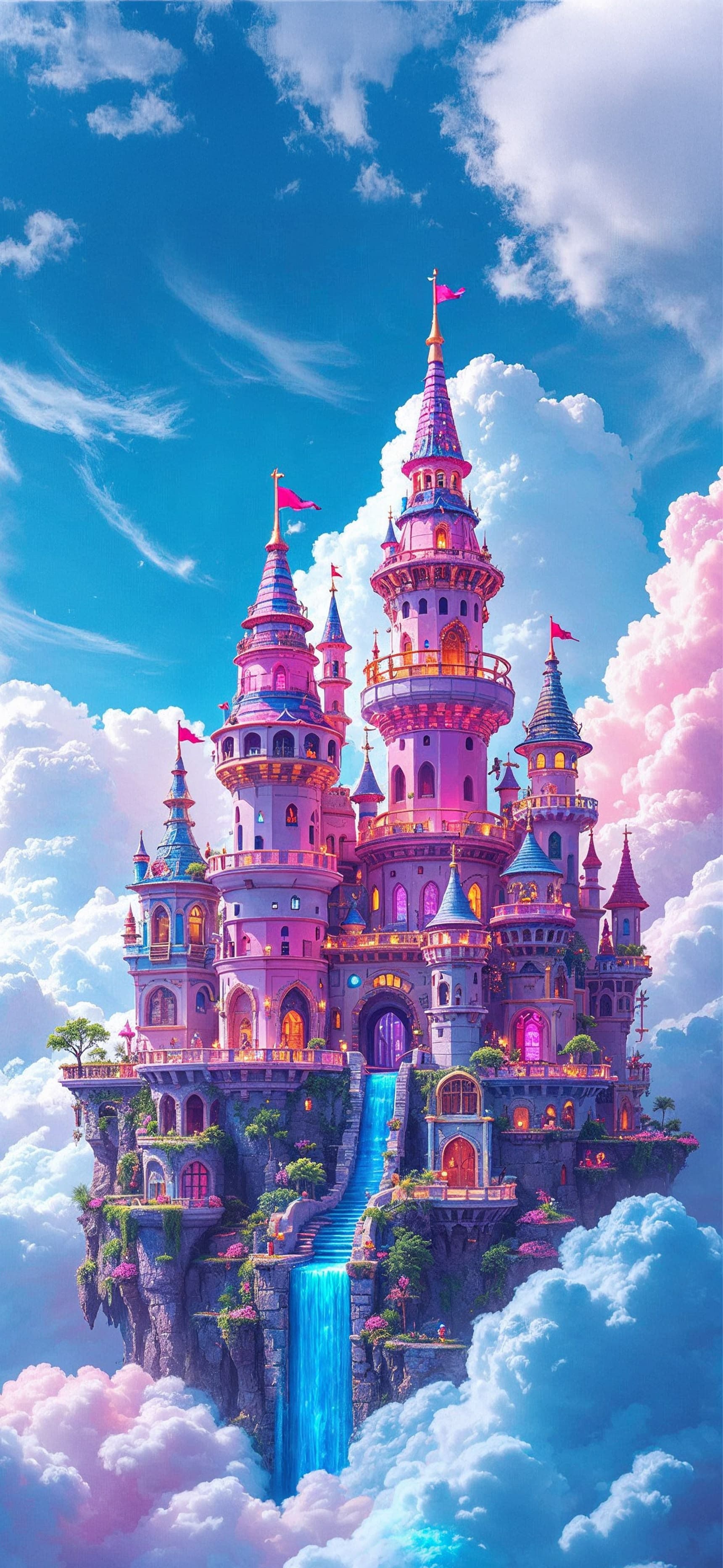 Fantasy Cloud Castle - Pro phone wallpaper