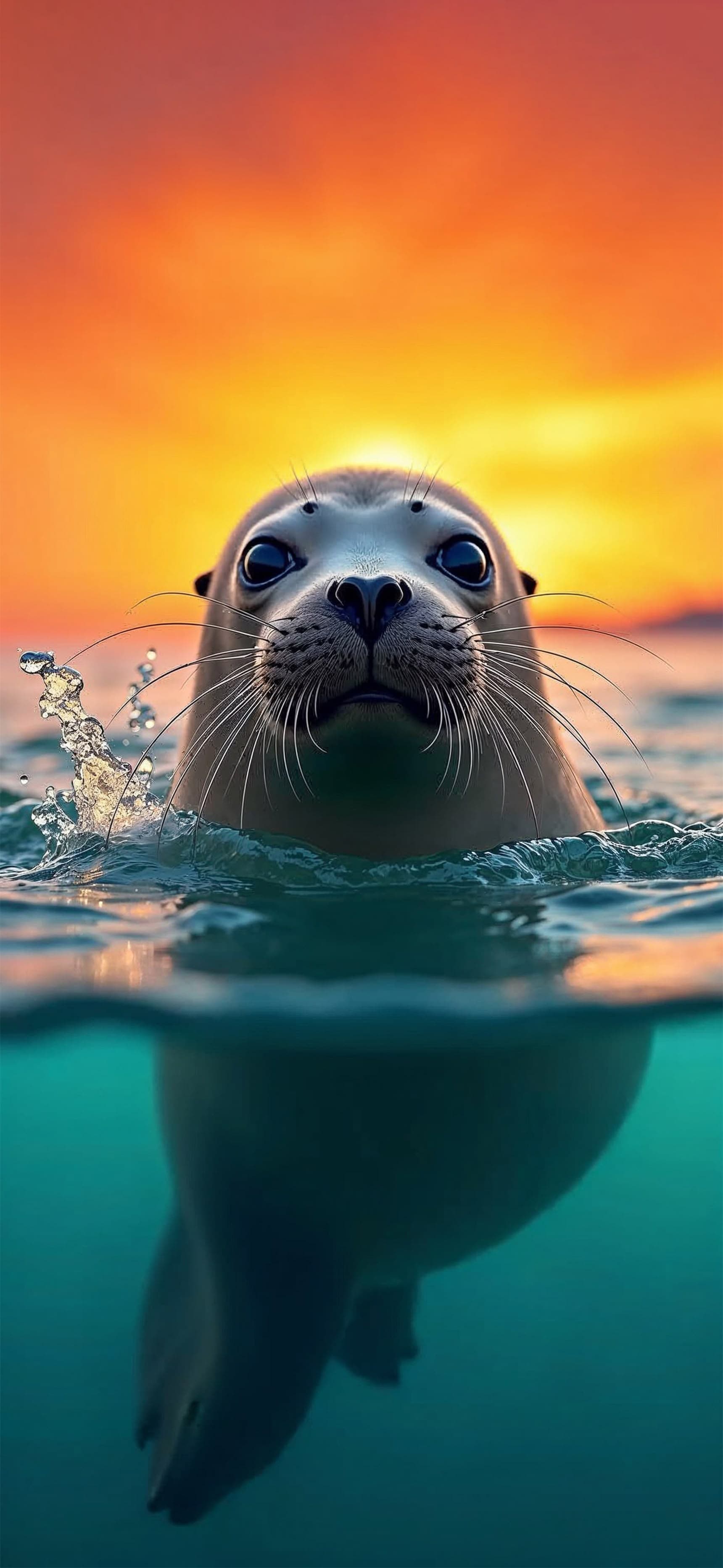 Seal Sunset Gaze - Pro phone wallpaper