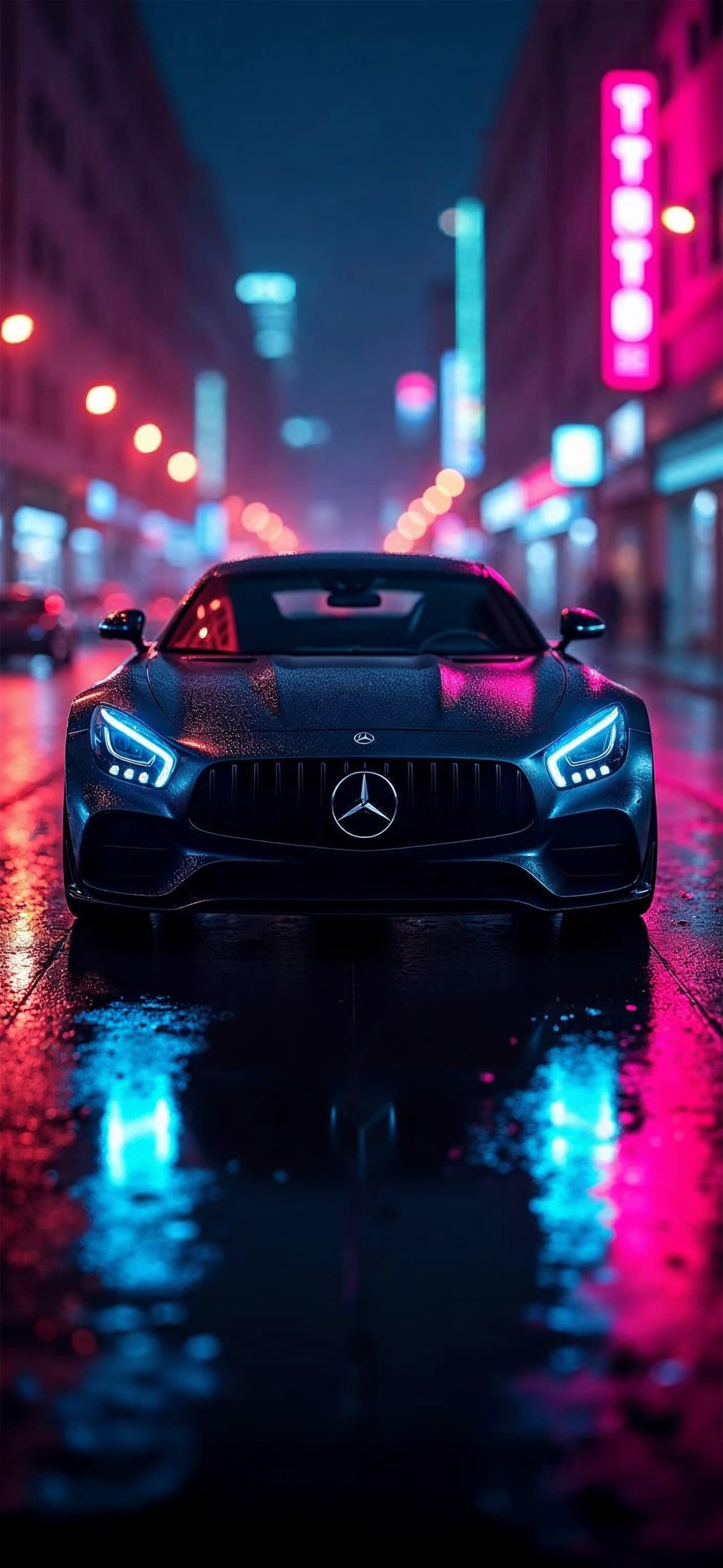 Neon Car Portrait - Pro phone wallpaper