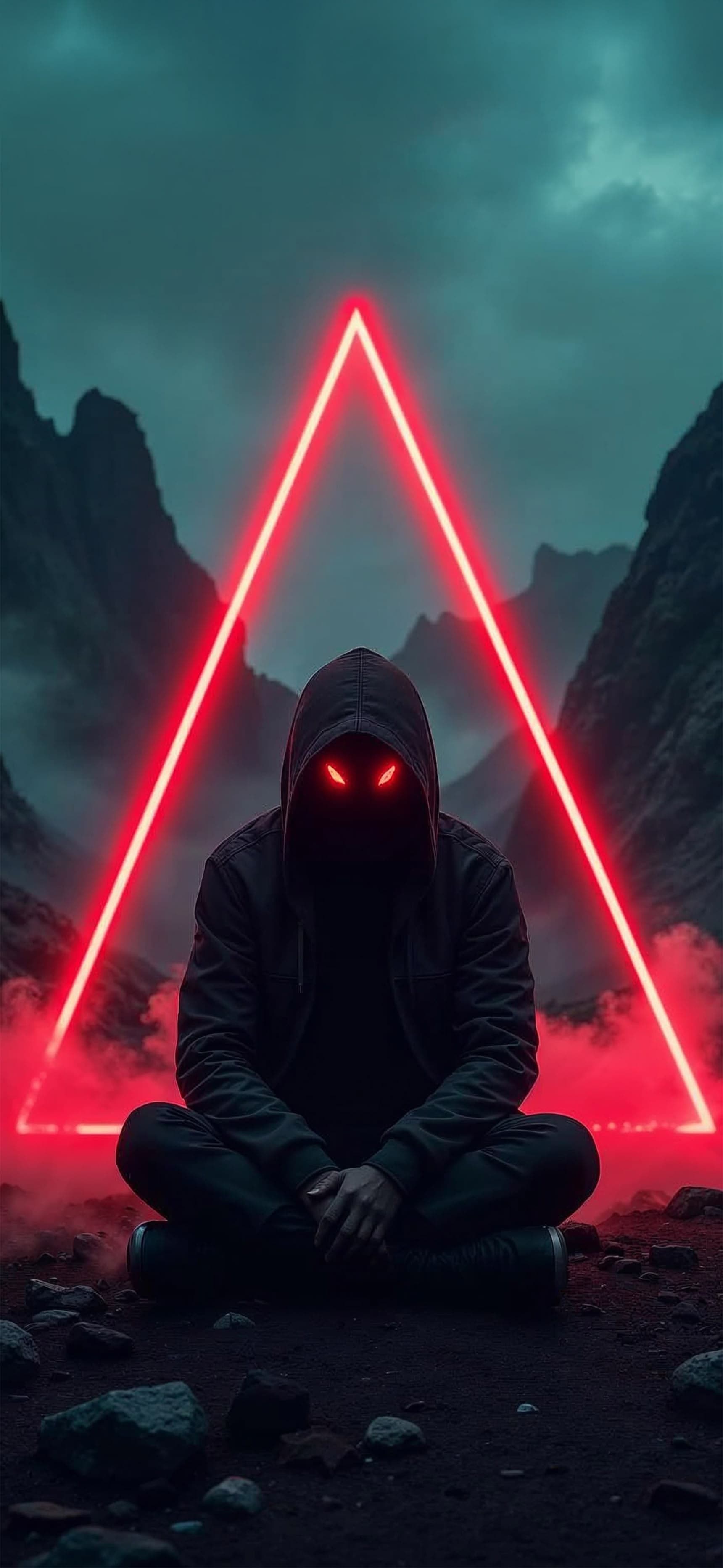 Neon Triangle Figure - Pro phone wallpaper