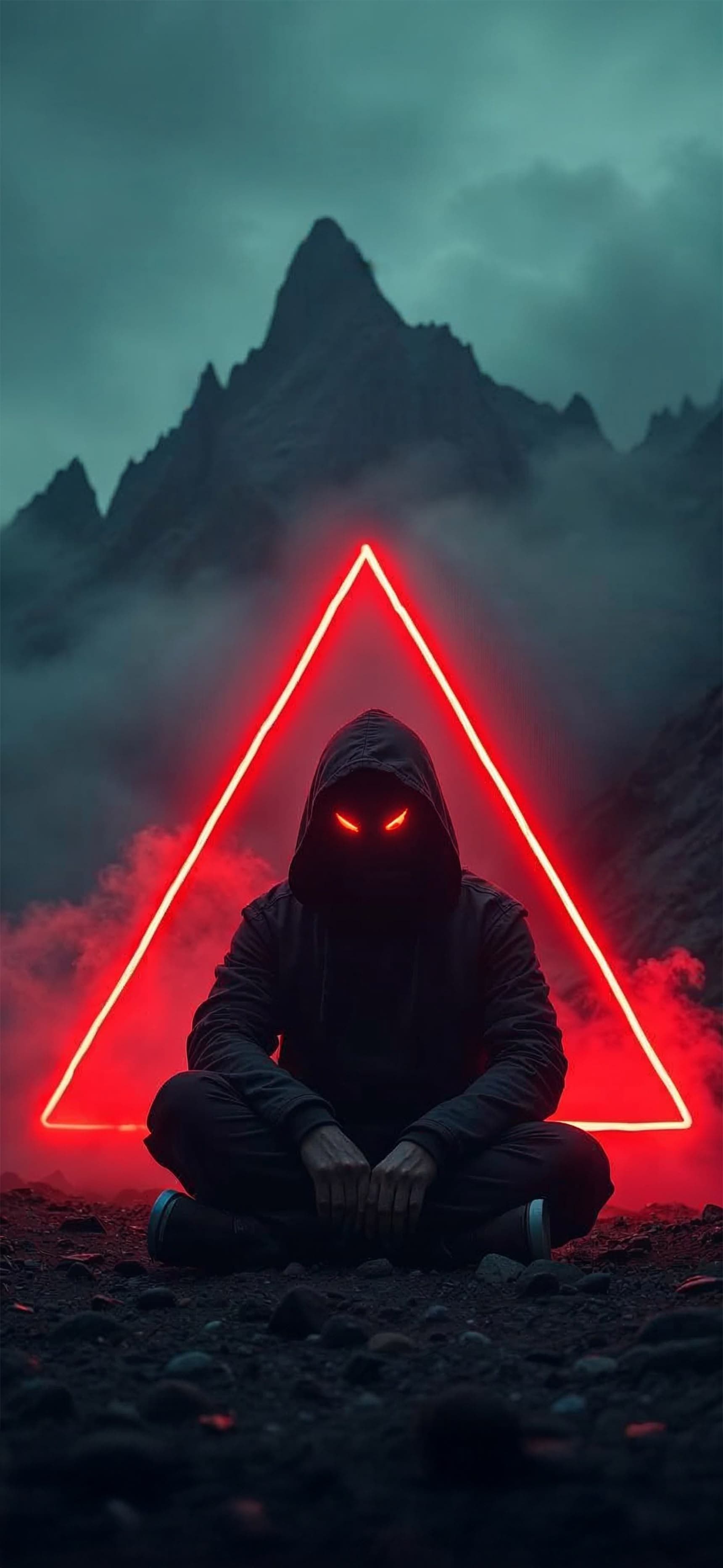 Red Triangle Silhouette - Pro phone wallpaper