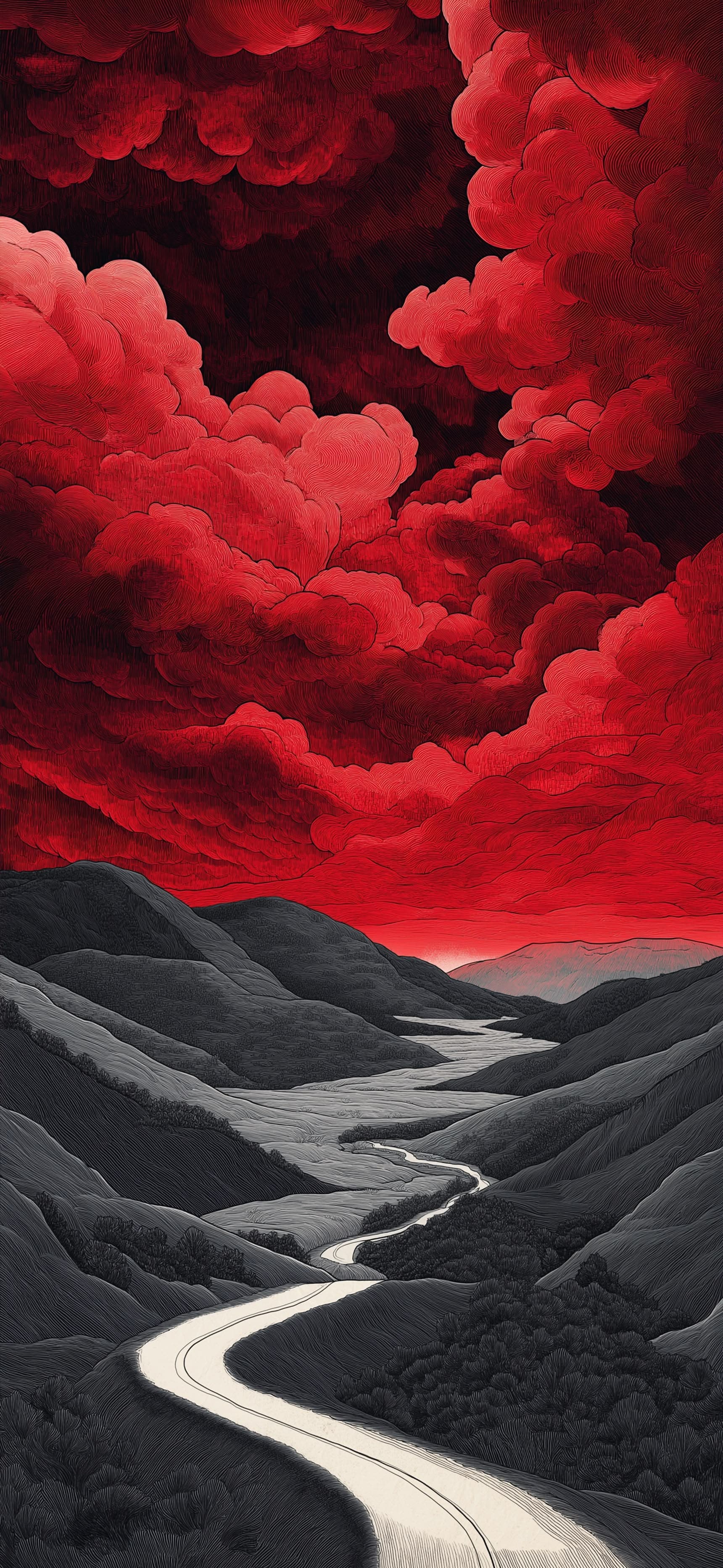 Crimson Valley Road - Pro phone wallpaper