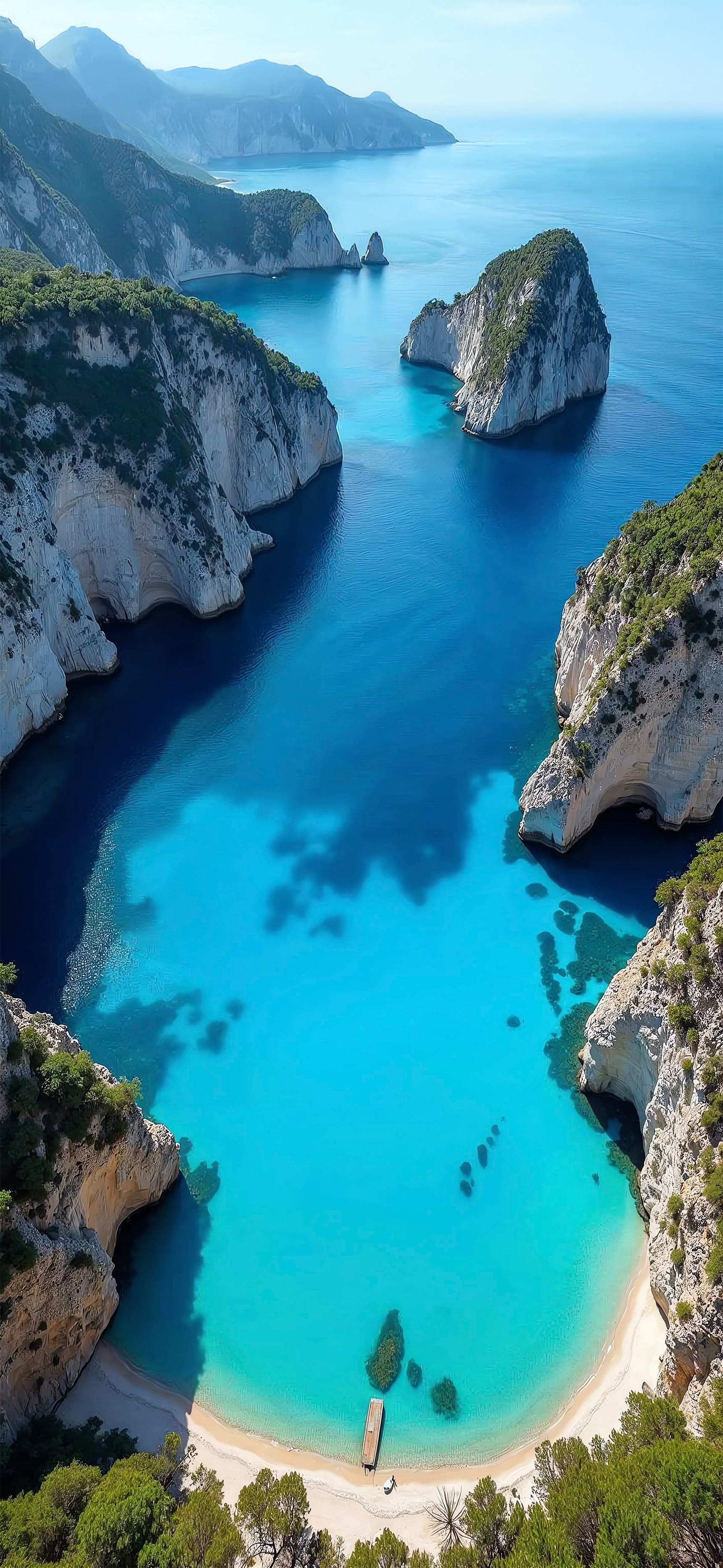 Azure Coastline Cove - Pro phone wallpaper