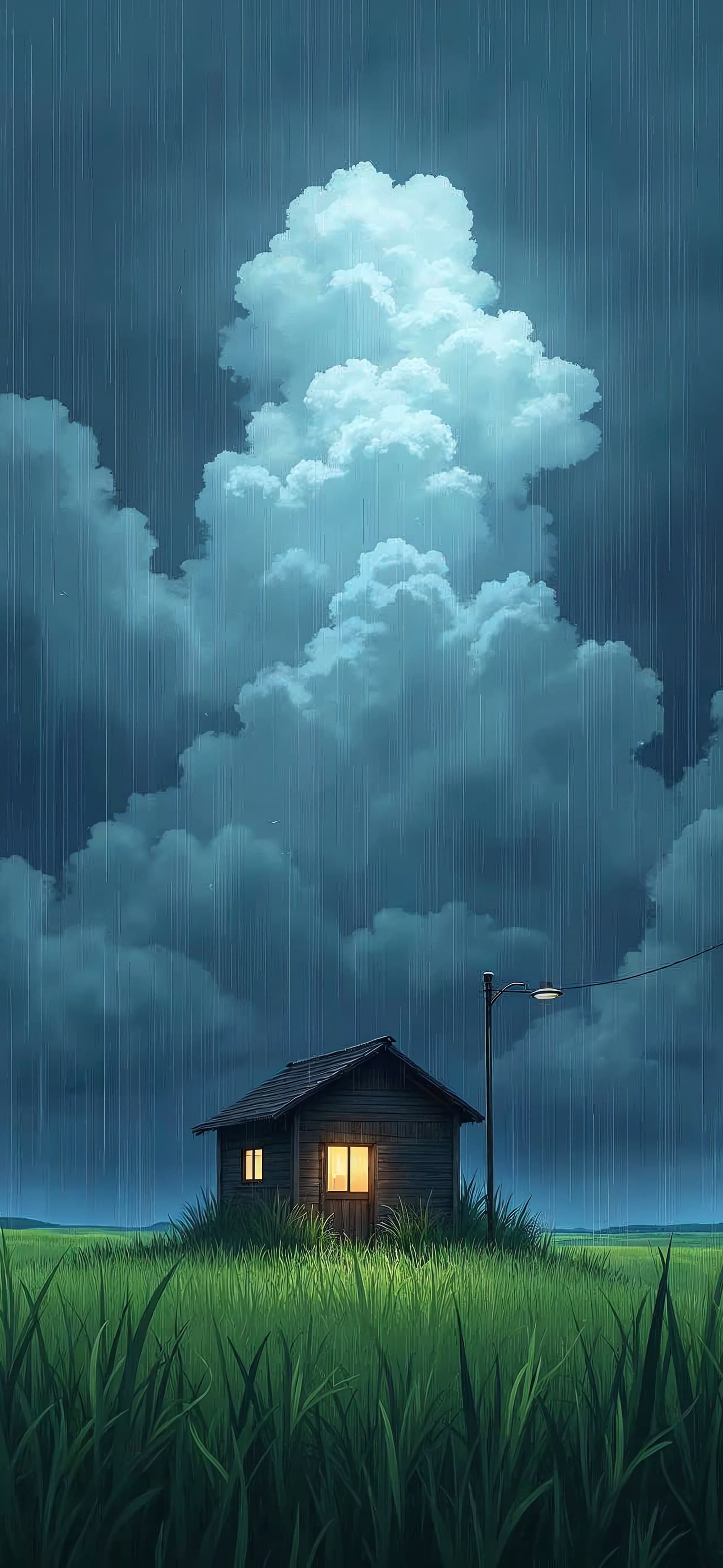 Stormy Cabin - Pro phone wallpaper