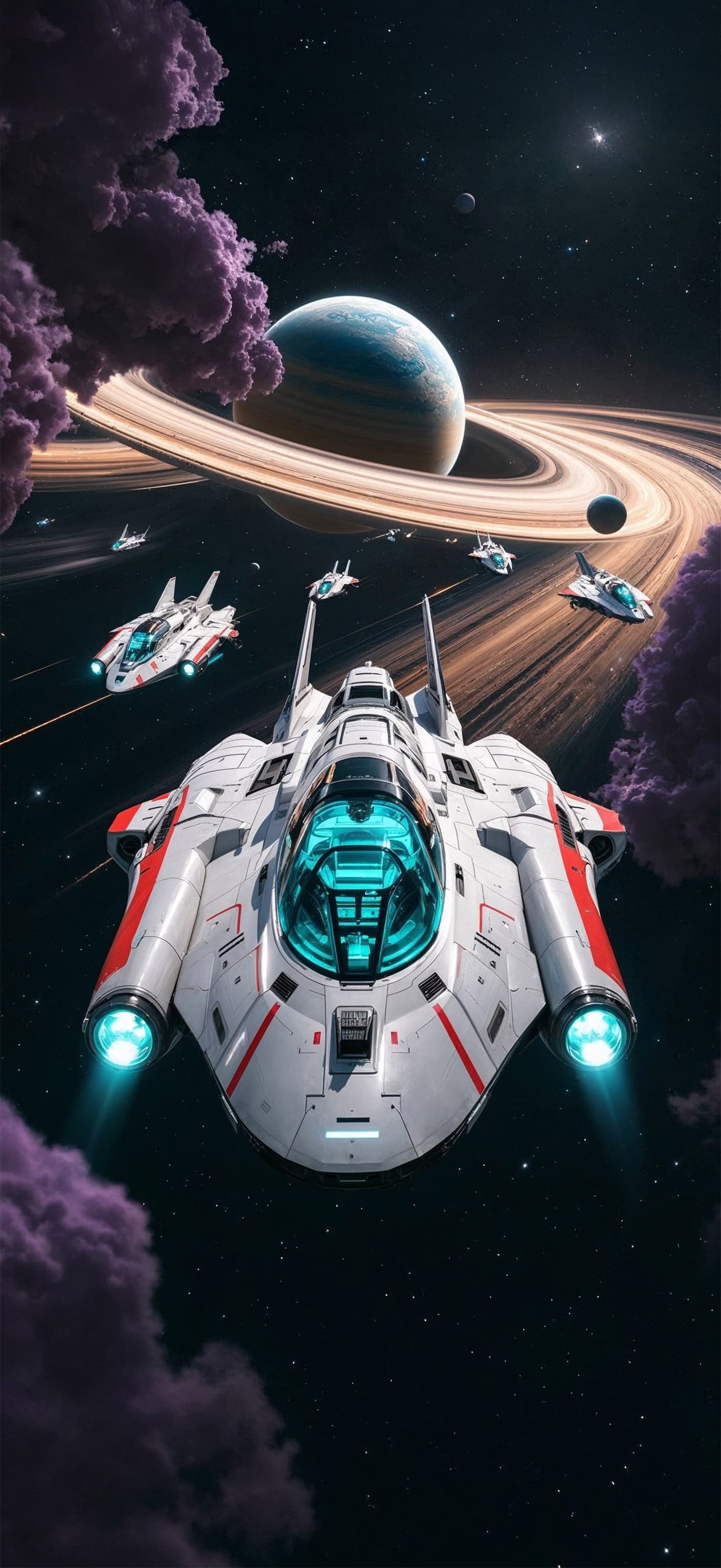Spacecraft Nebula Voyage - Pro phone wallpaper