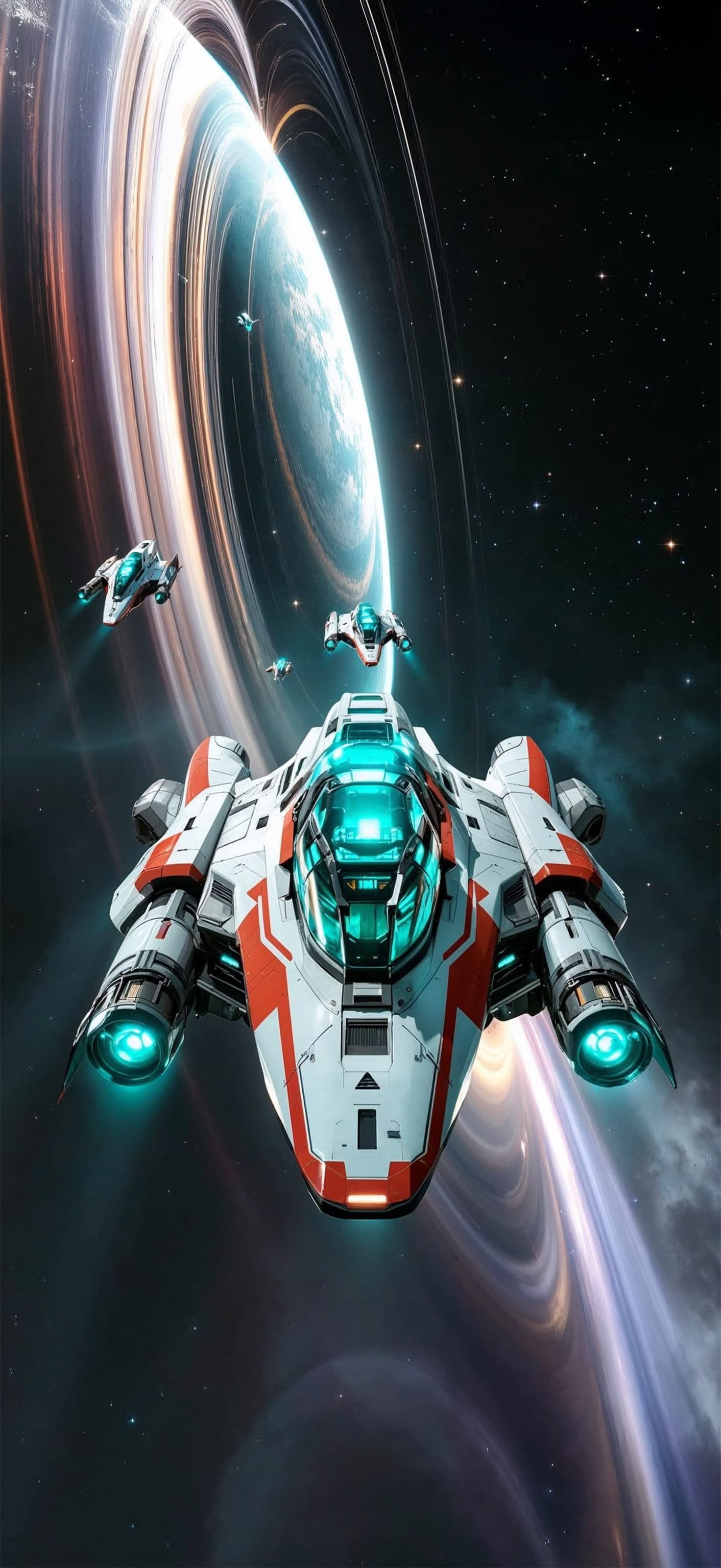 Cosmic Spaceship Journey - Pro phone wallpaper