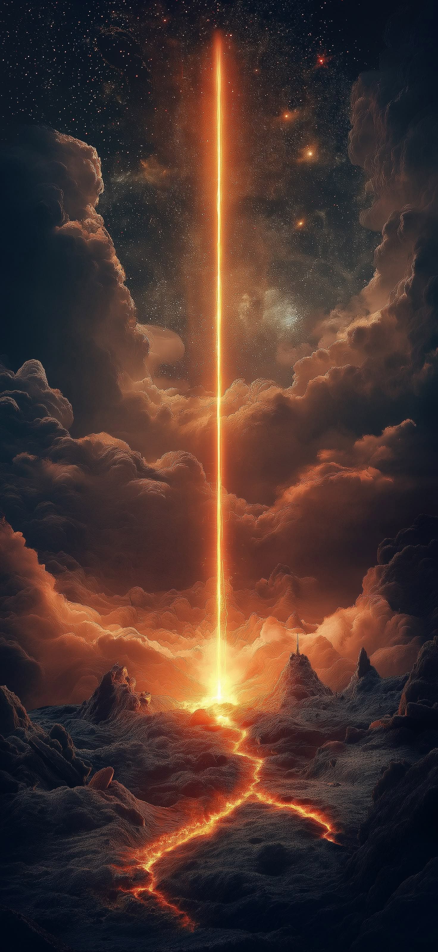 Celestial Light Column - Pro phone wallpaper