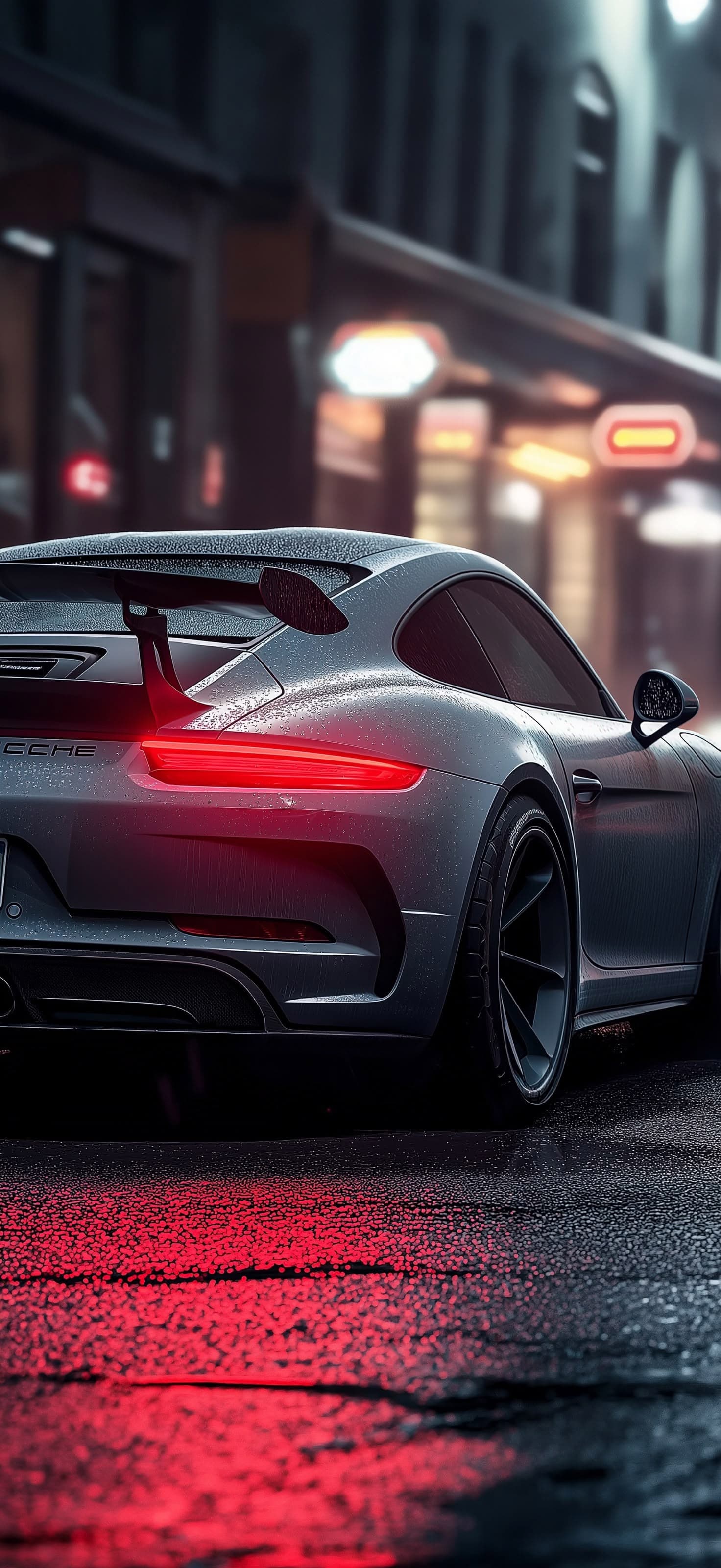 Rainy Porsche Night - Pro phone wallpaper