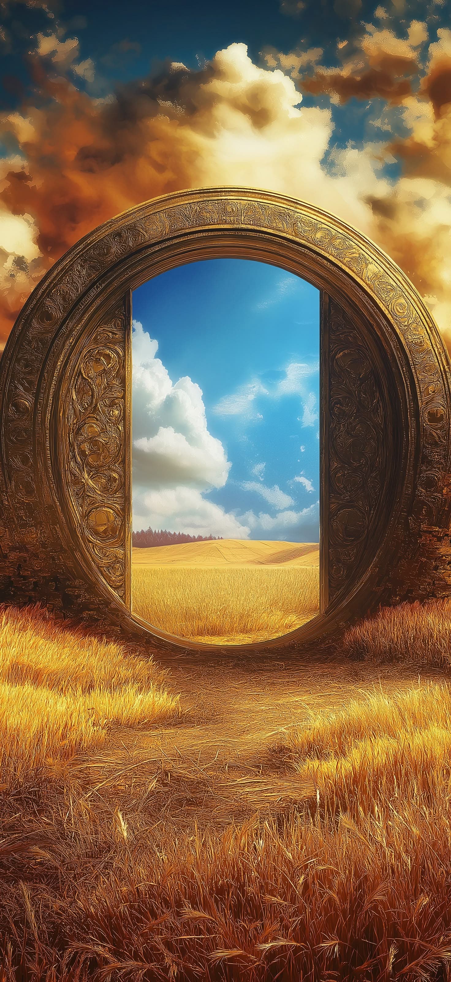 Golden Sky Portal - Pro phone wallpaper