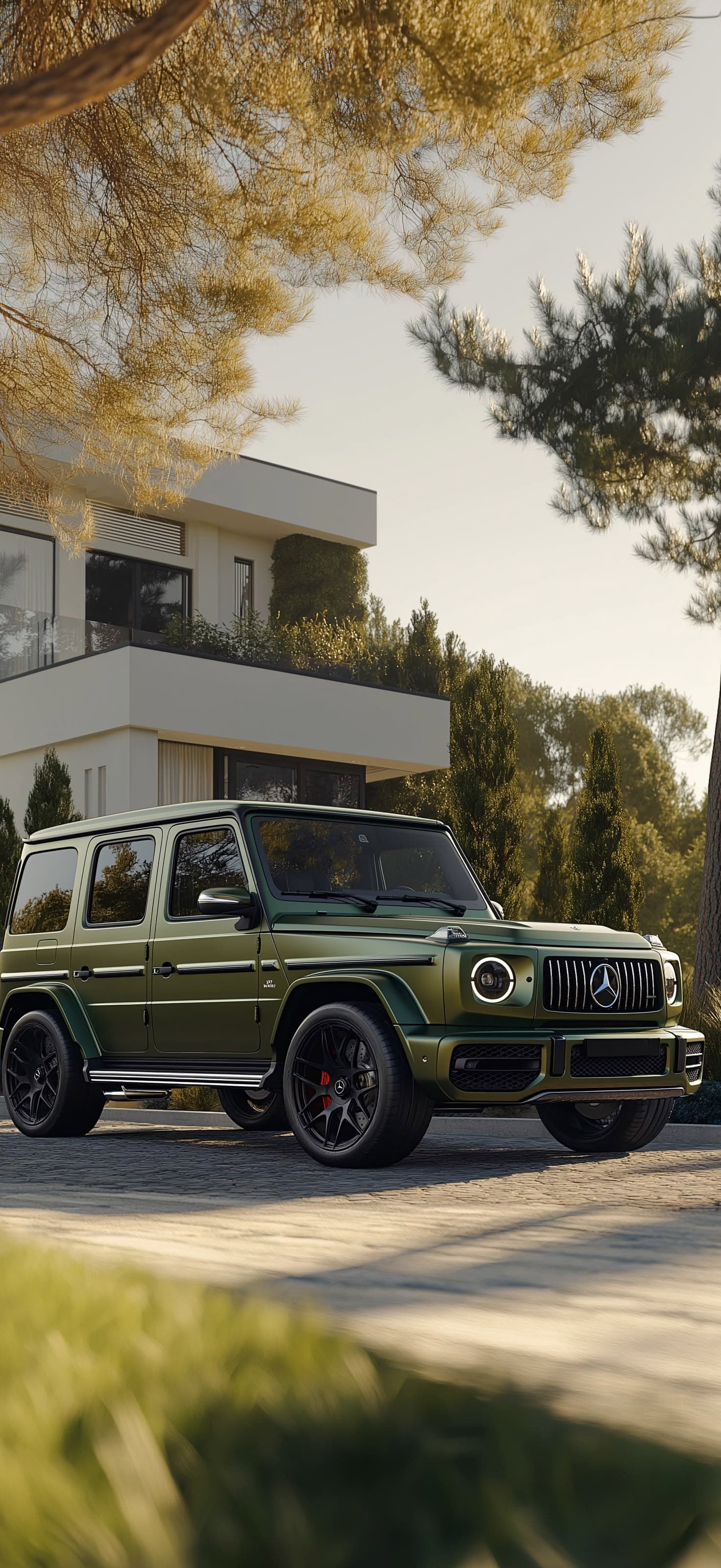 Olive Green G-Wagon - Pro phone wallpaper