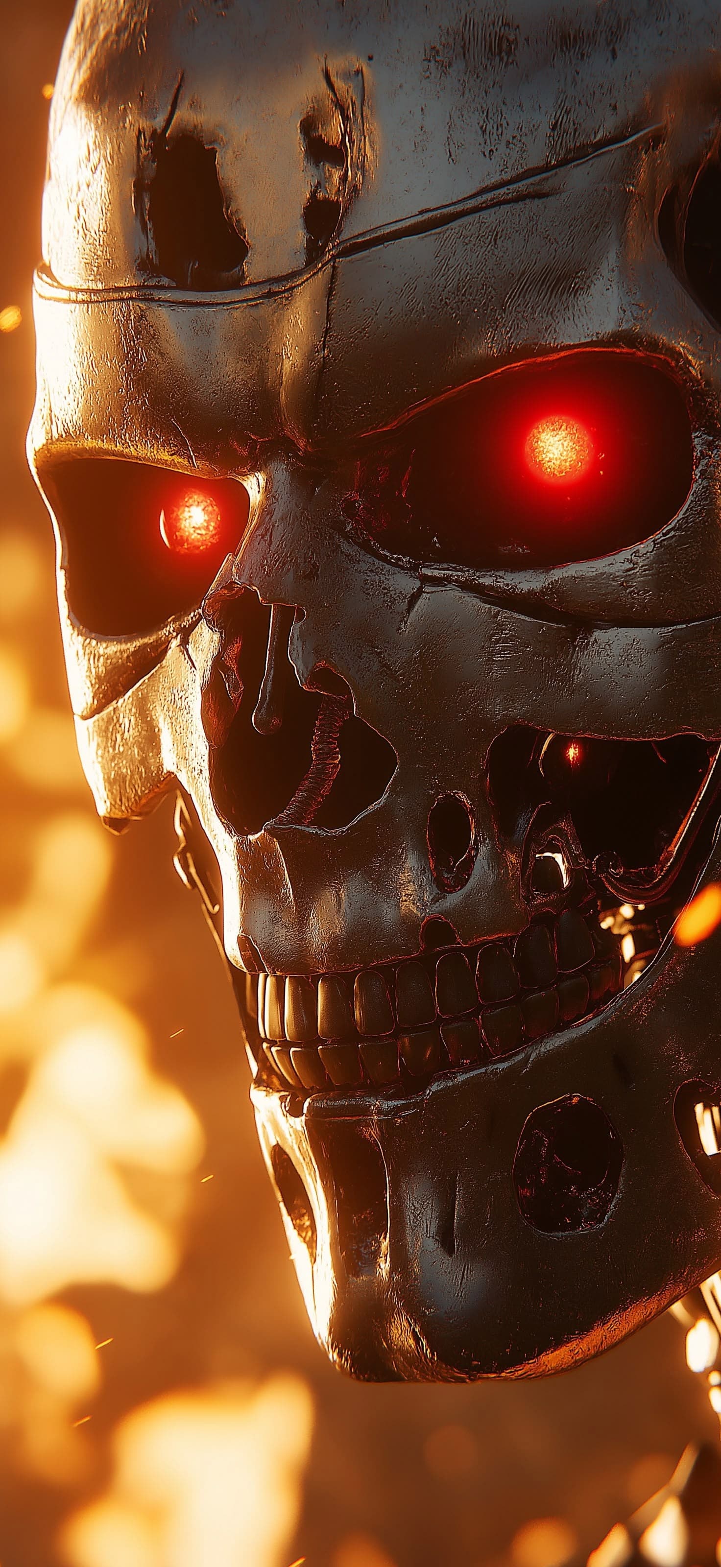 Metallic Skull Stare - Pro phone wallpaper