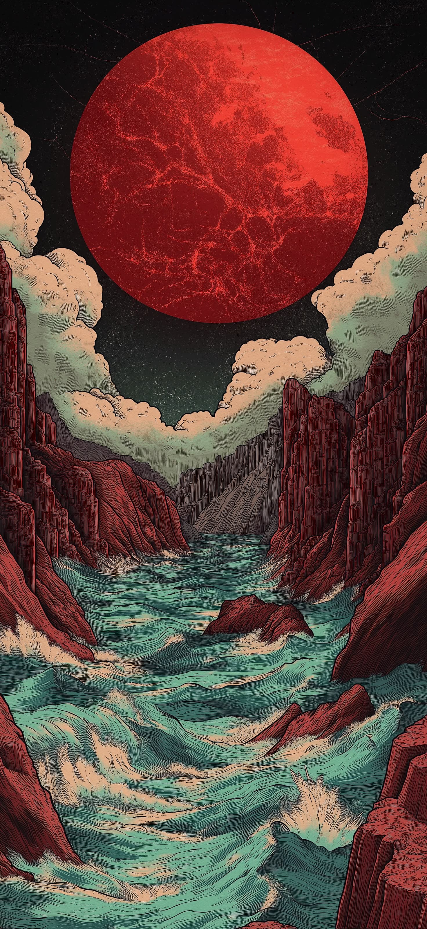 Crimson Planet Vista - Pro phone wallpaper