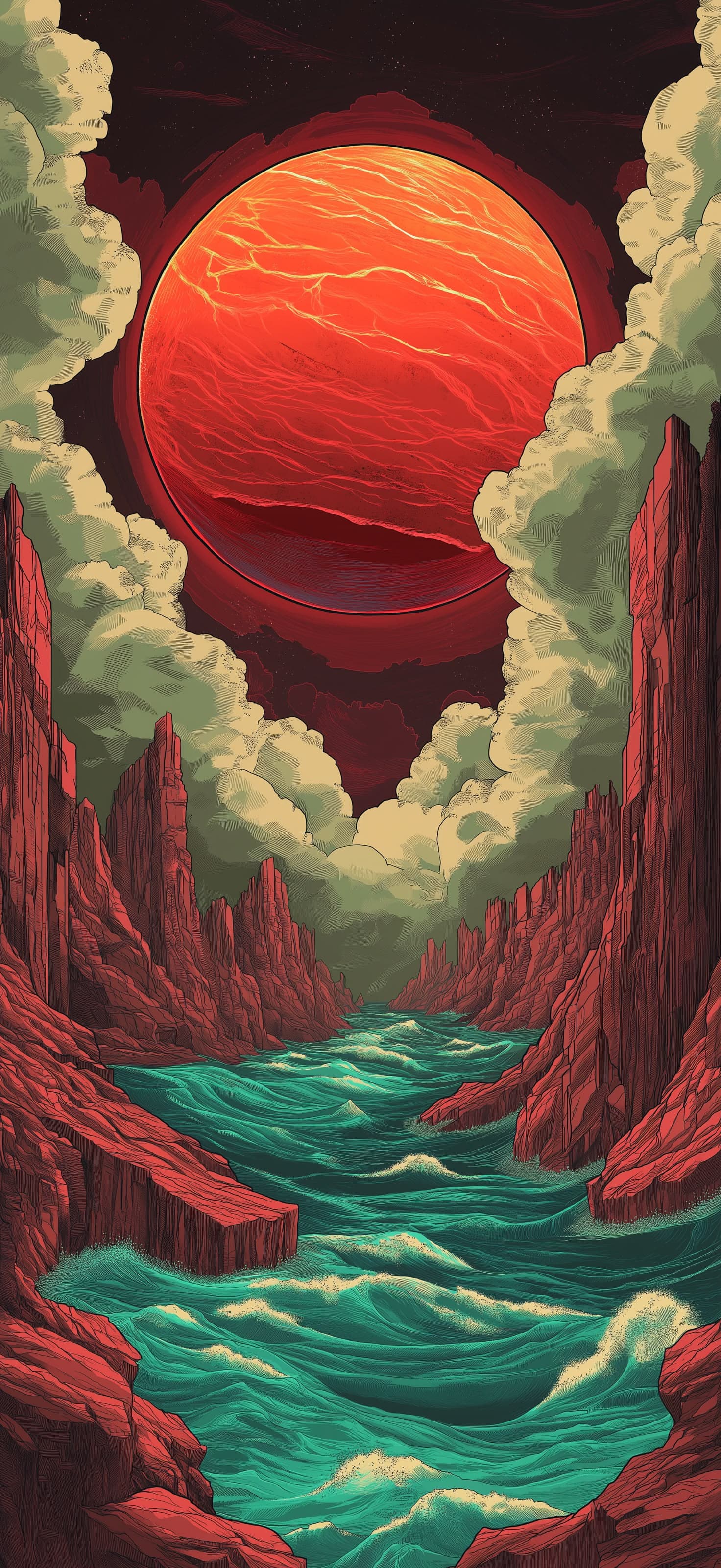 Martian River Valley - Pro phone wallpaper