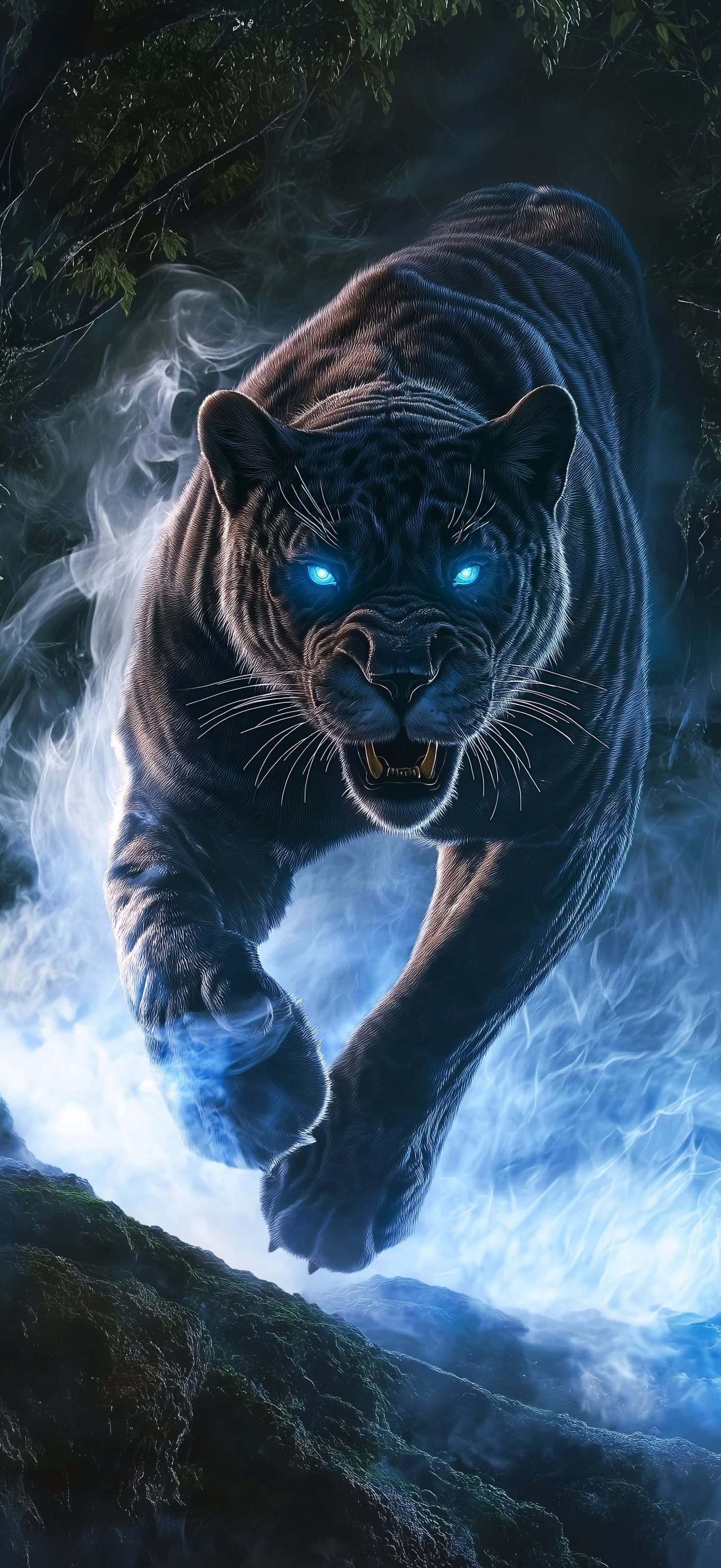 Ethereal Feline Pounce - Pro phone wallpaper