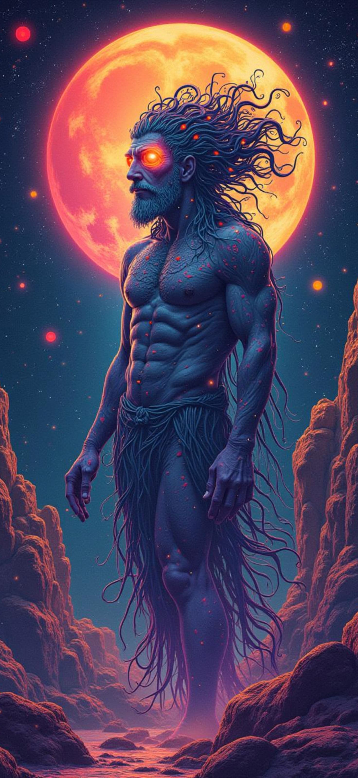 Cosmic Deity Stare - Pro phone wallpaper