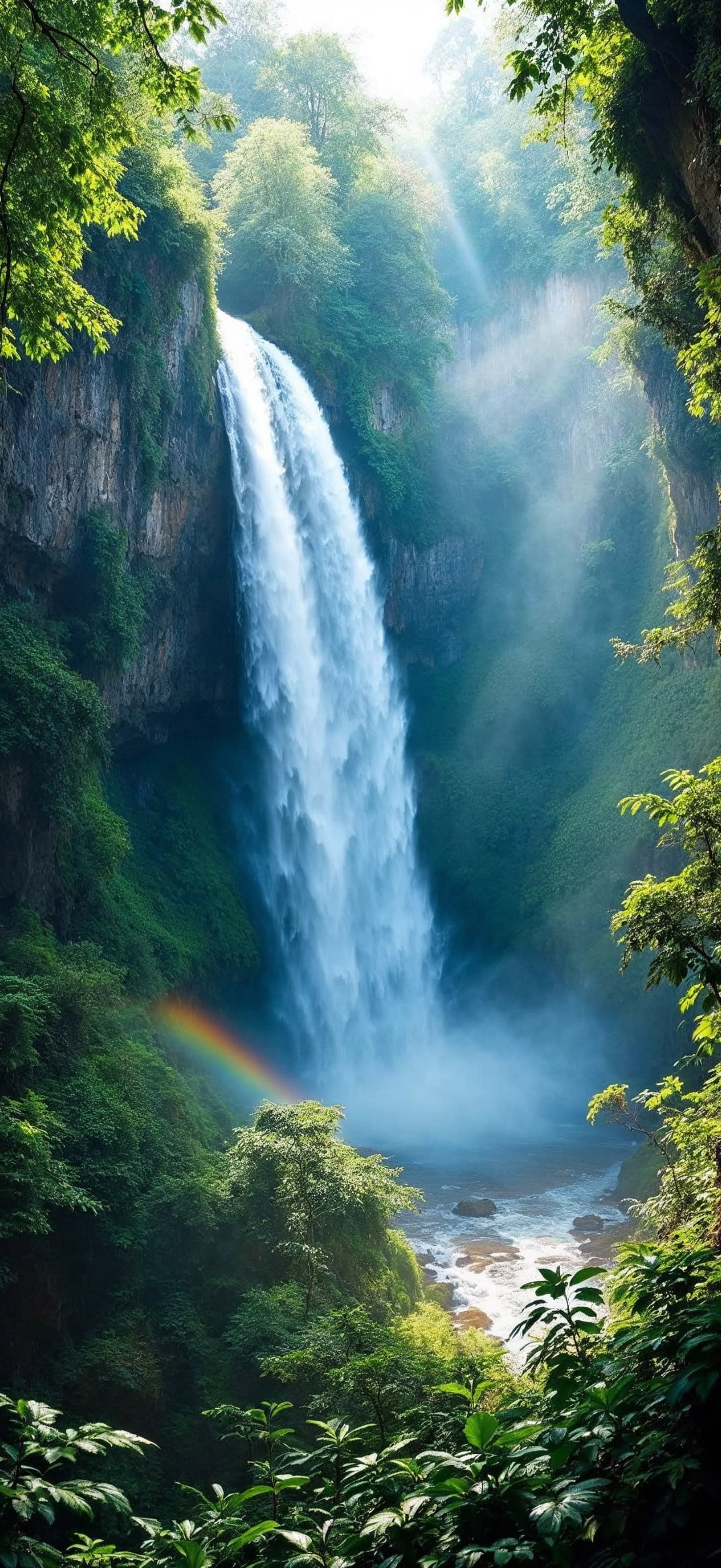 Jungle Waterfall Cascade - Pro phone wallpaper