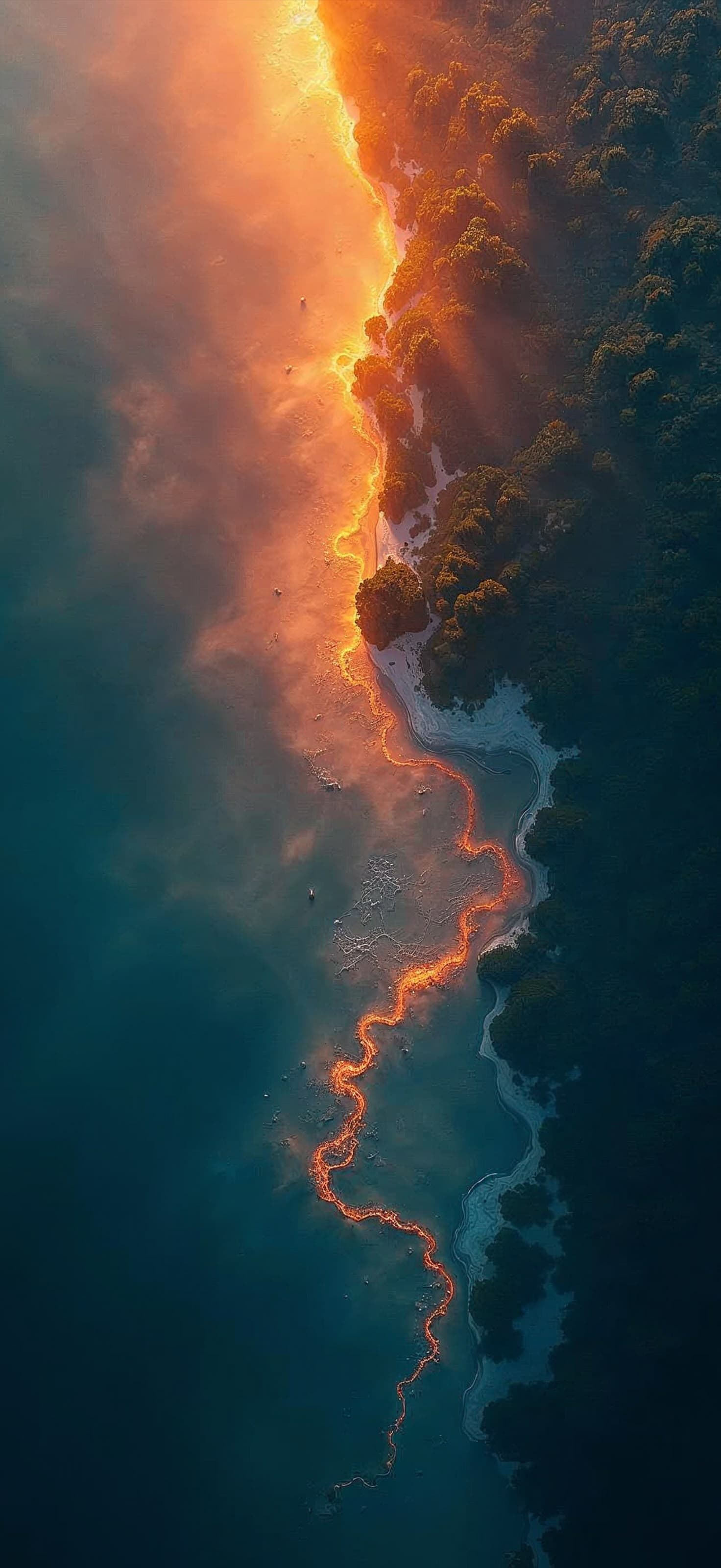 Coastal Glowing River - Pro phone wallpaper