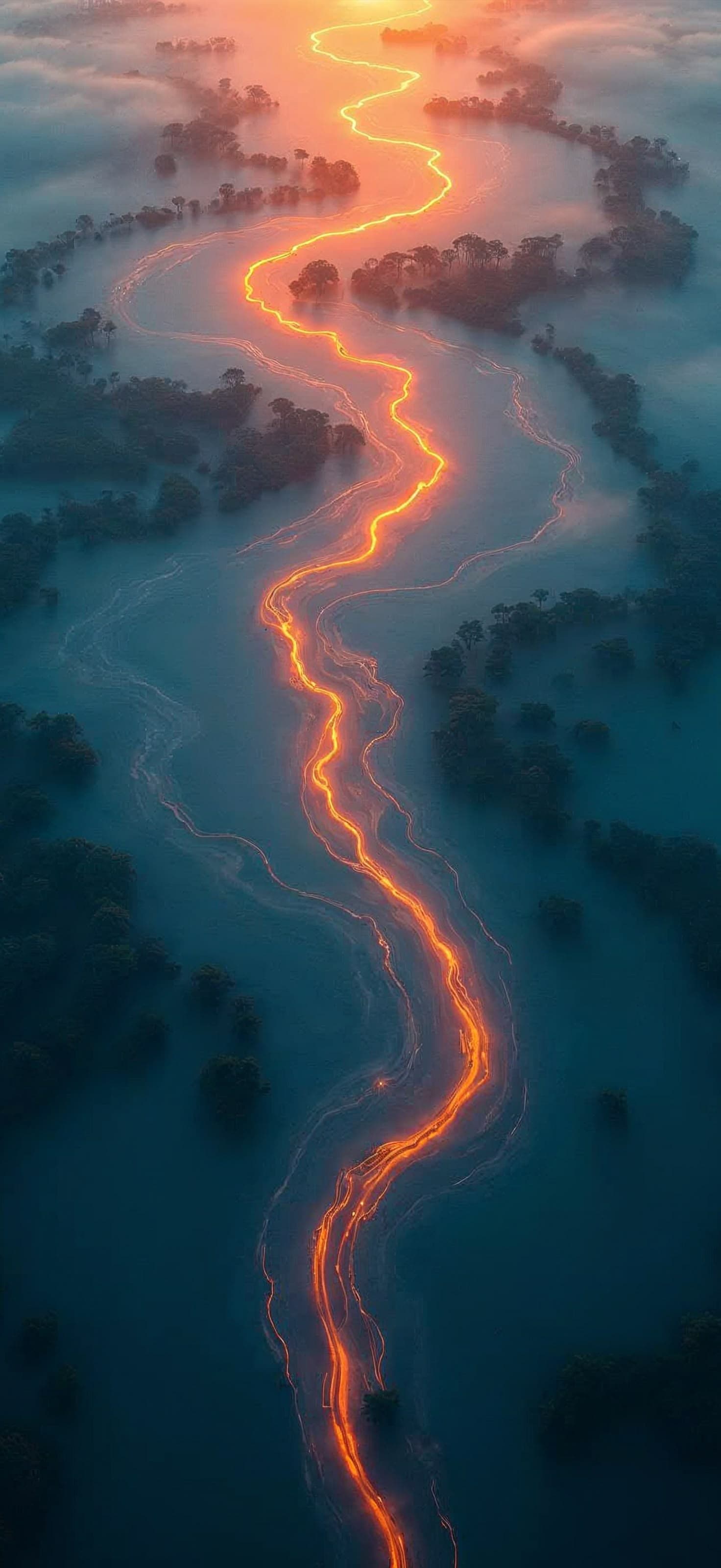 Glowing River Stream - Pro phone wallpaper