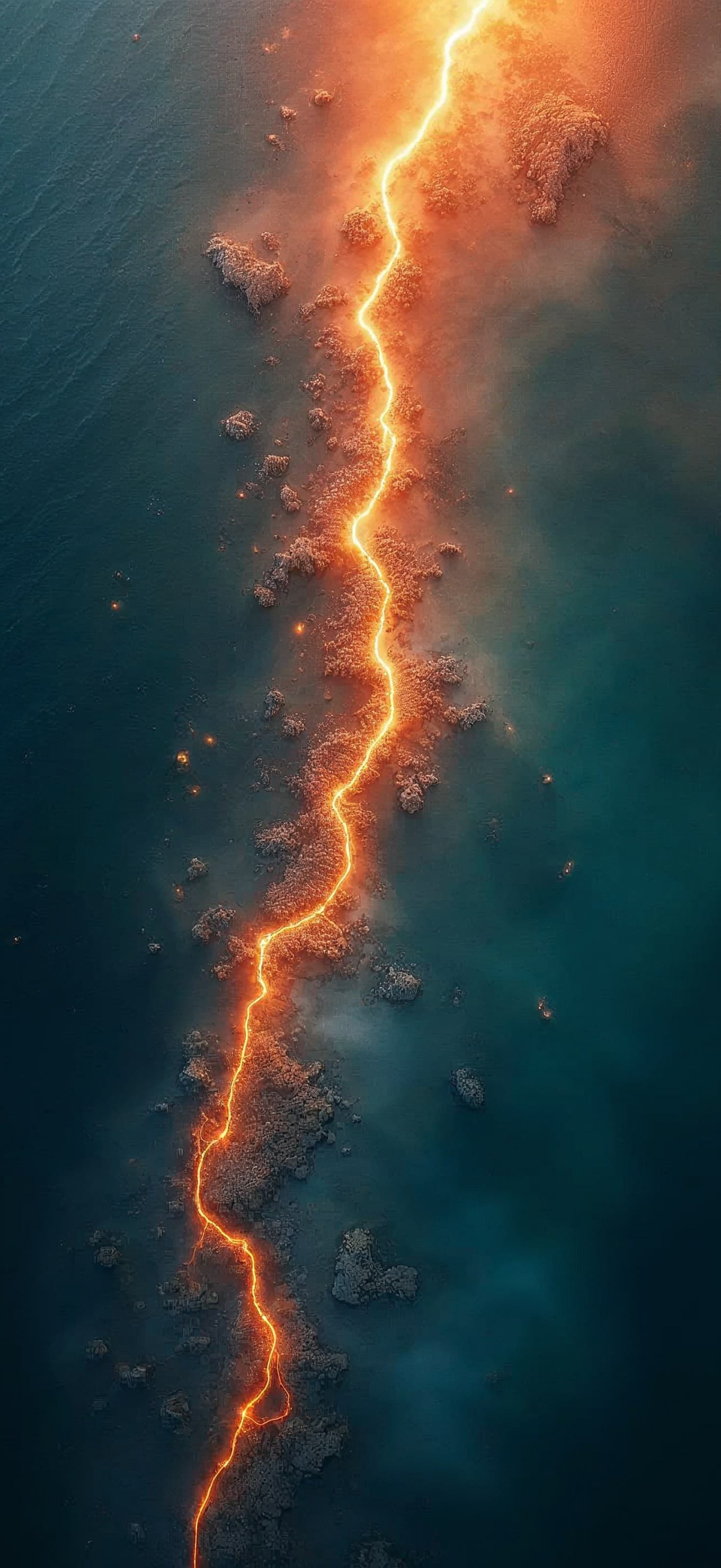 Aerial Glowing River - Pro phone wallpaper