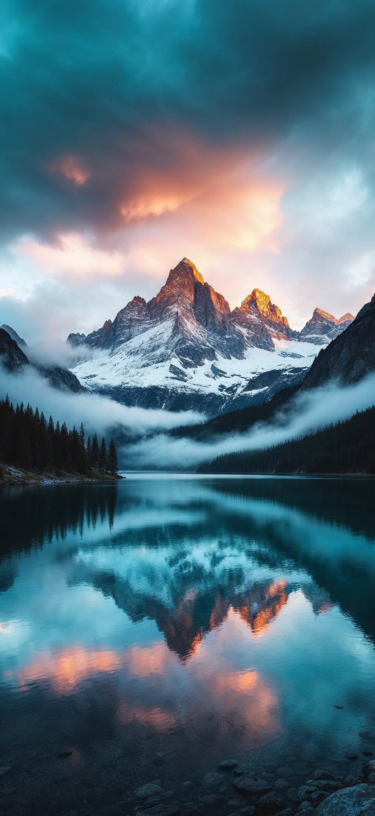 Snowy Mountain Reflection - Pro phone wallpaper