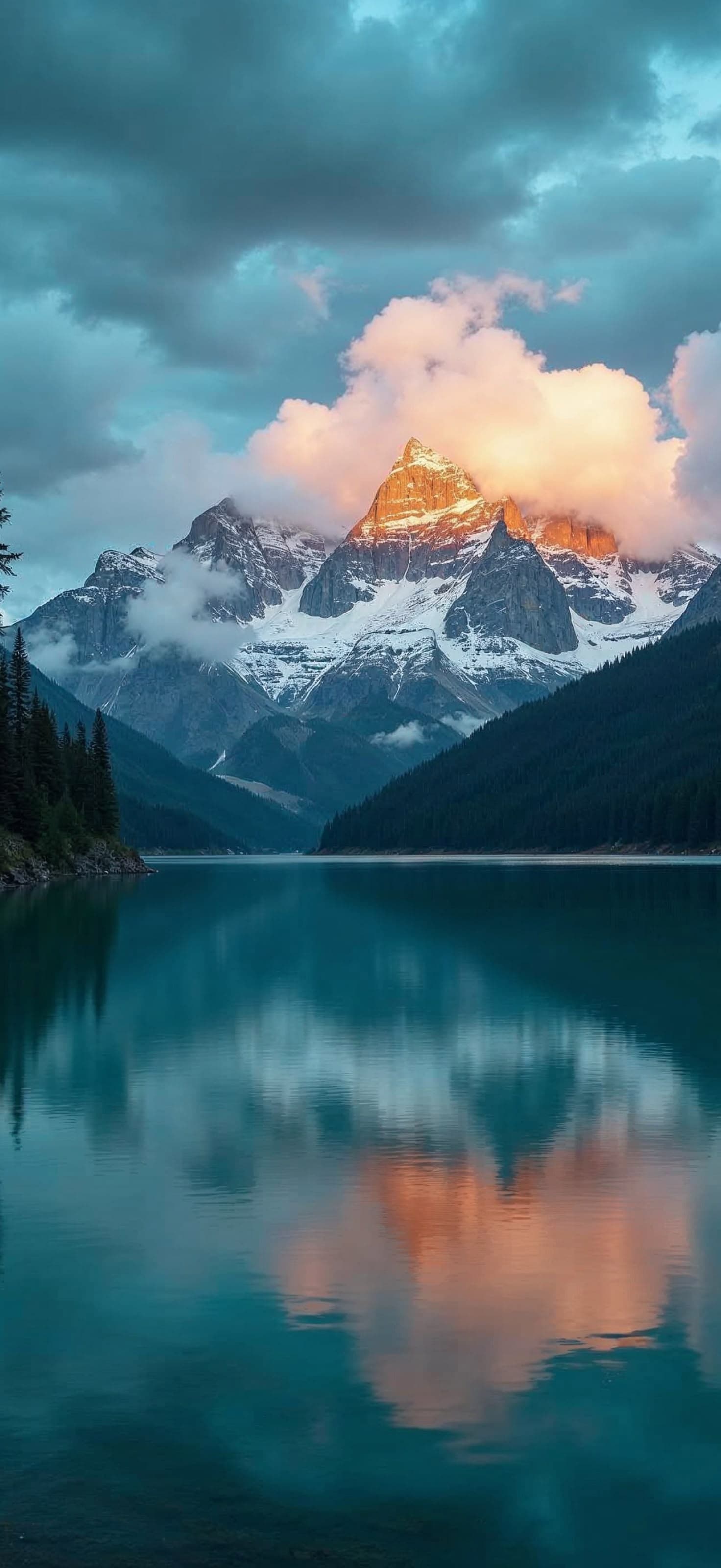 Mountain Lake Reflection - Pro phone wallpaper