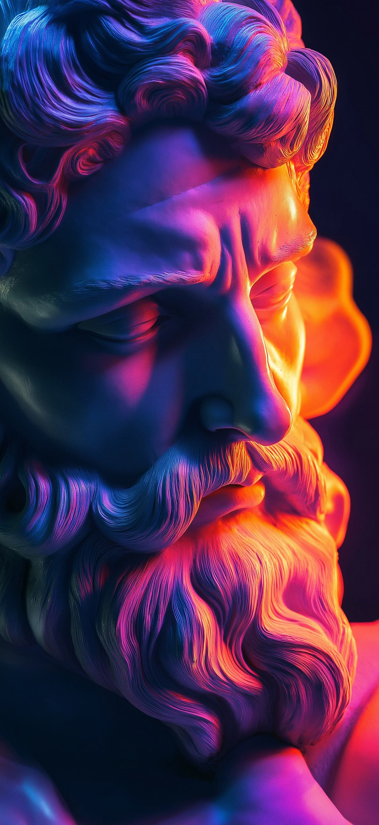 Vaporwave Zeus Portrait - Pro phone wallpaper