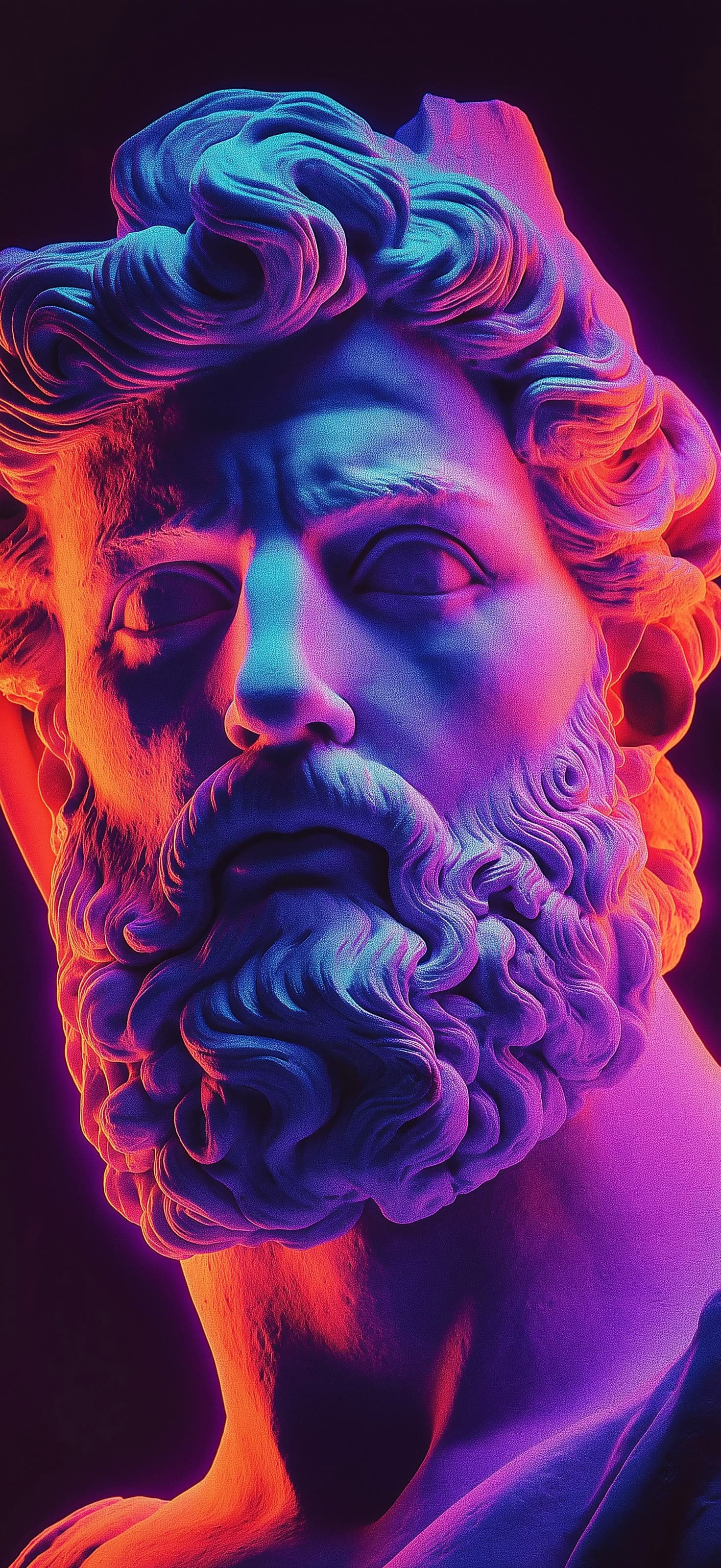 Neon God Portrait - Pro phone wallpaper