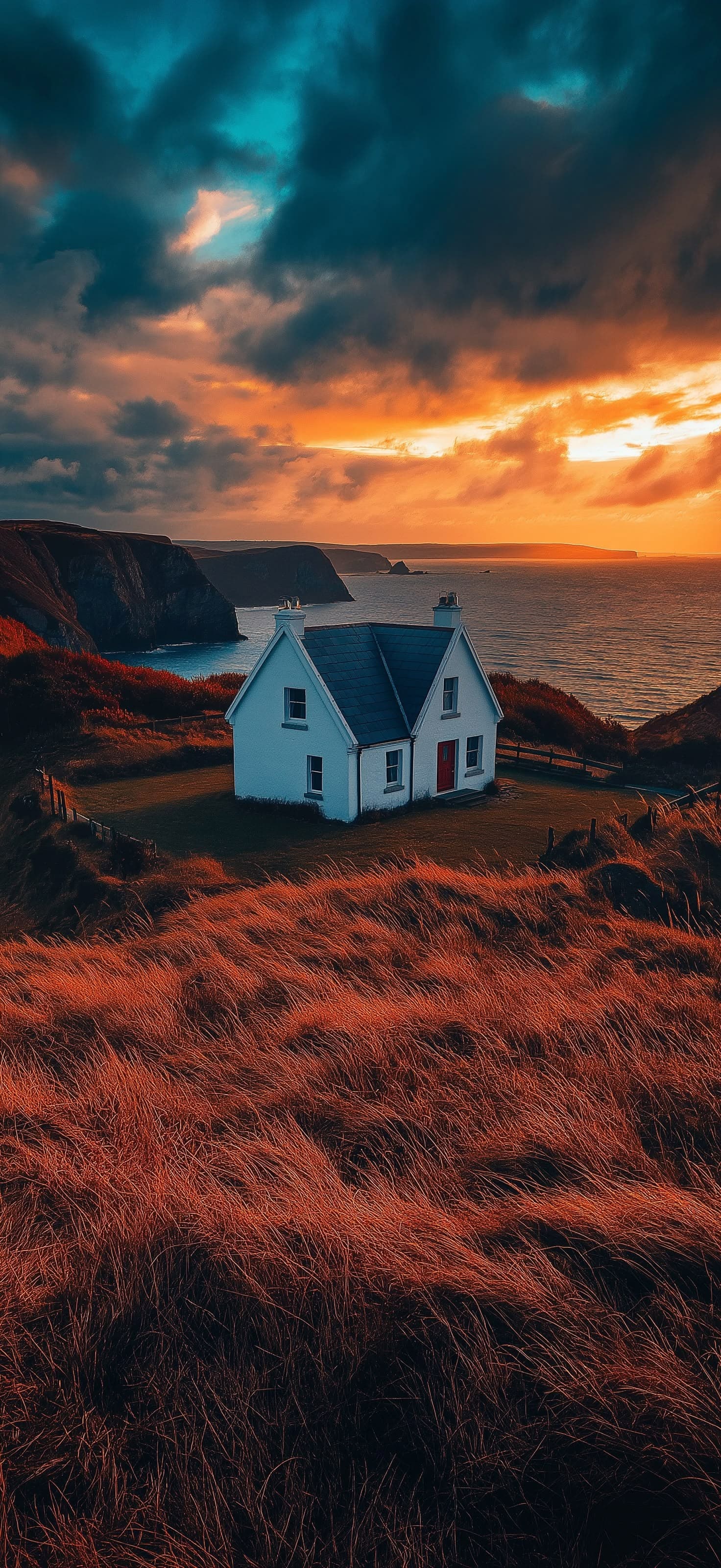 Coastal Home Sunset - Pro phone wallpaper