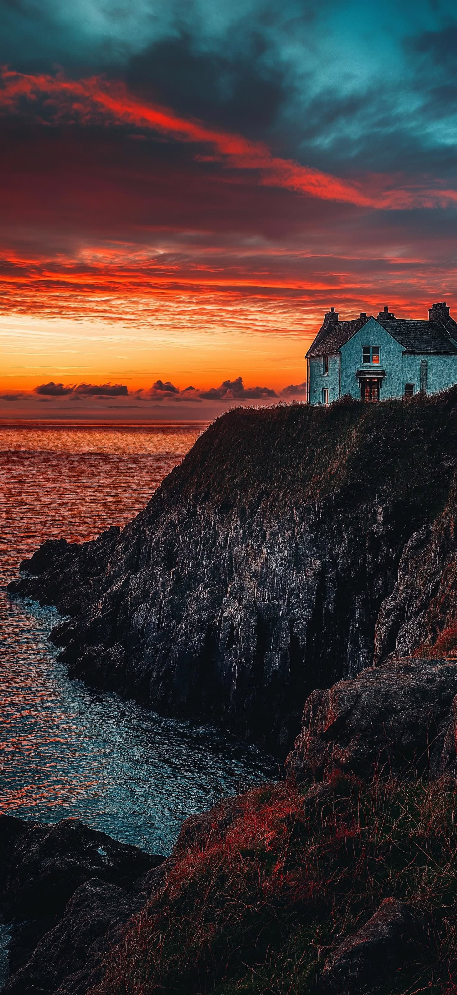 Seaside Home Sunset - Pro phone wallpaper