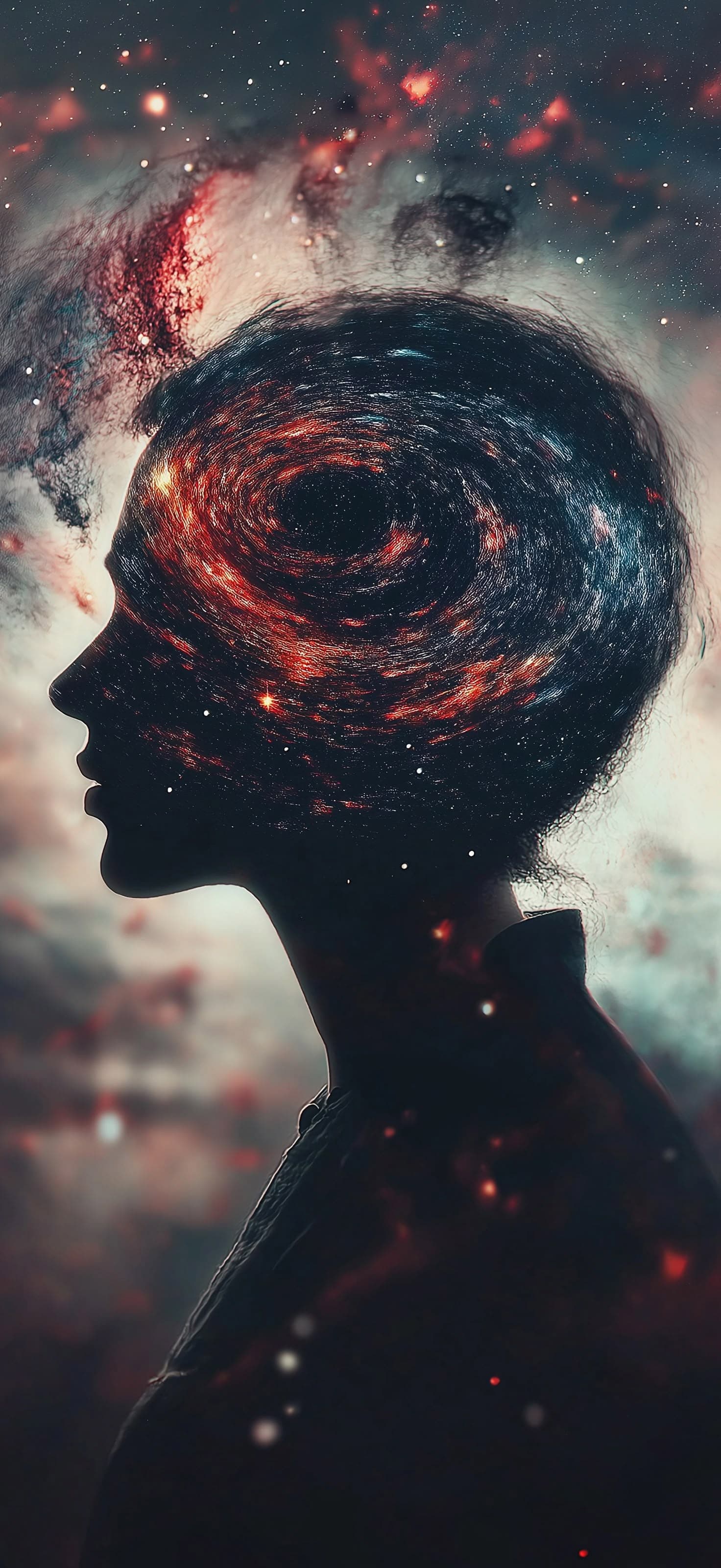 Cosmic Mindscape Silhouette - Pro phone wallpaper