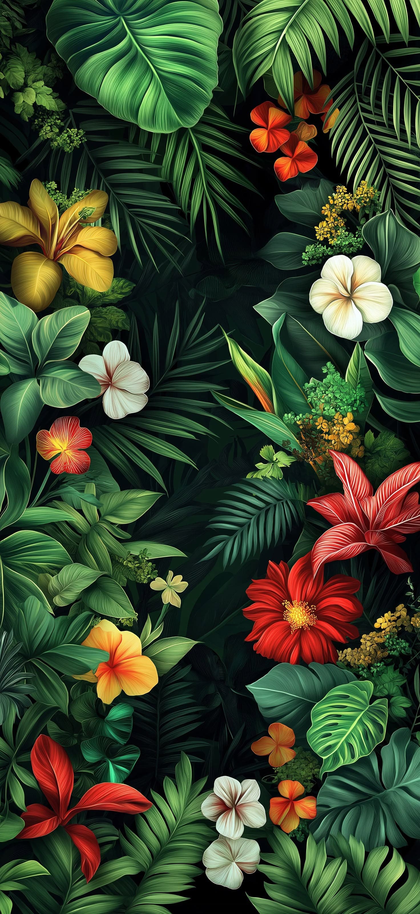 Tropical Floral Abundance - Pro phone wallpaper