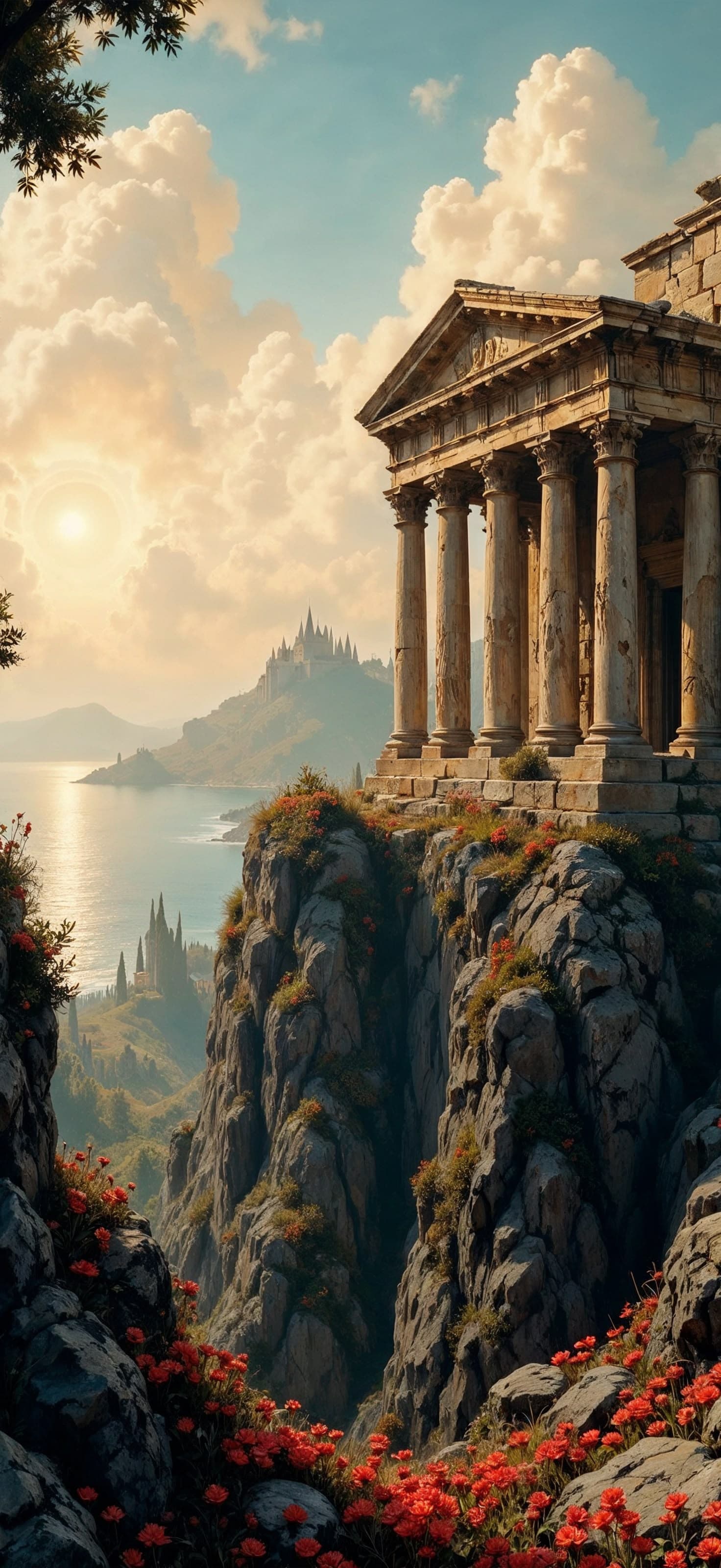 Ancient Temple Vista - Pro phone wallpaper