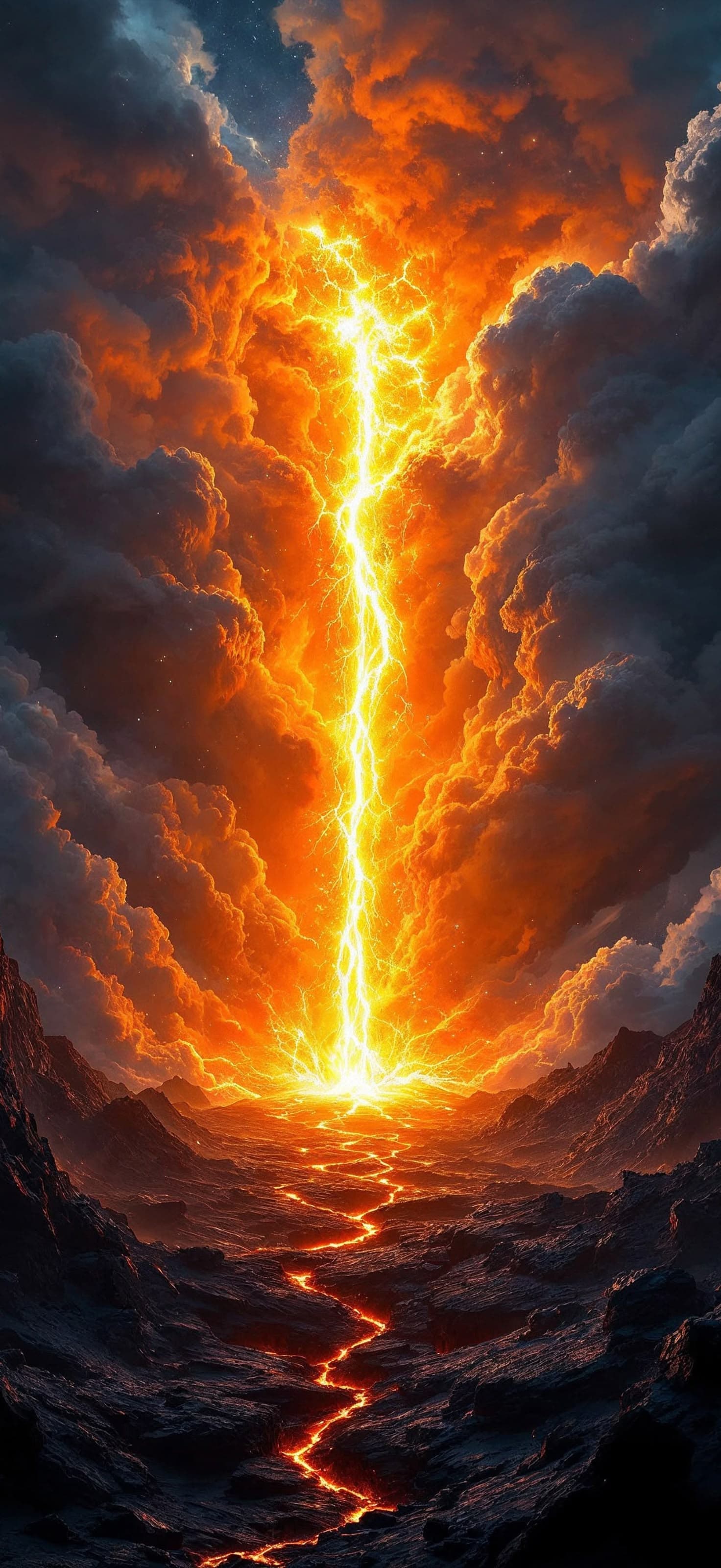 Fiery Sky Eruption - Pro phone wallpaper