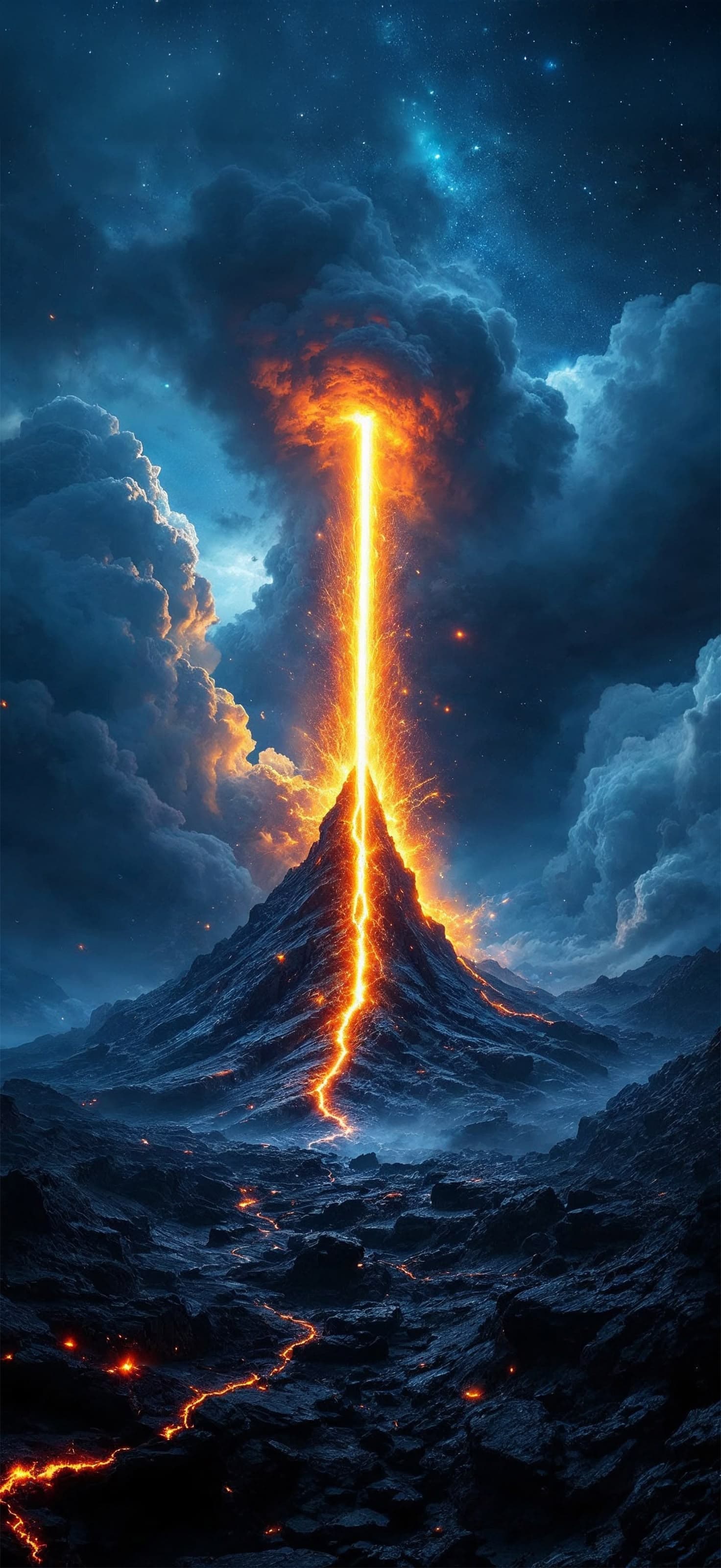 Volcanic Beam Eruption - Pro phone wallpaper