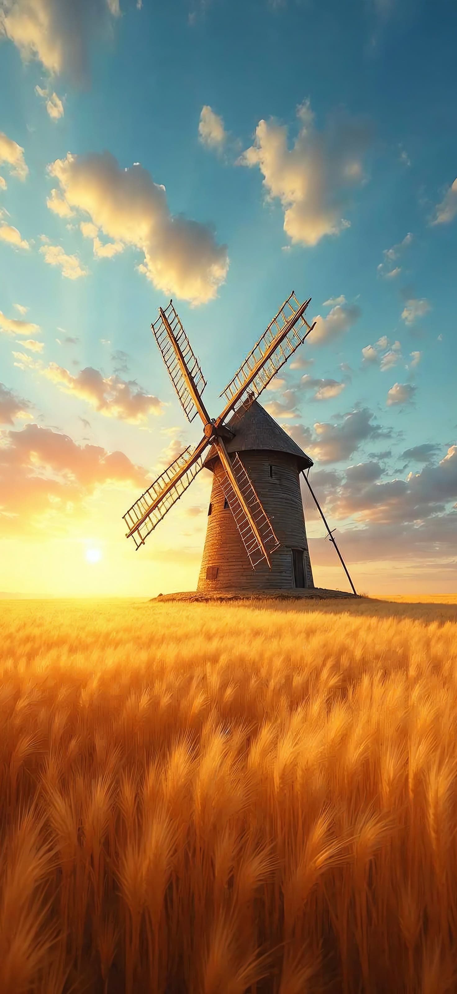 Golden Windmill - Pro phone wallpaper
