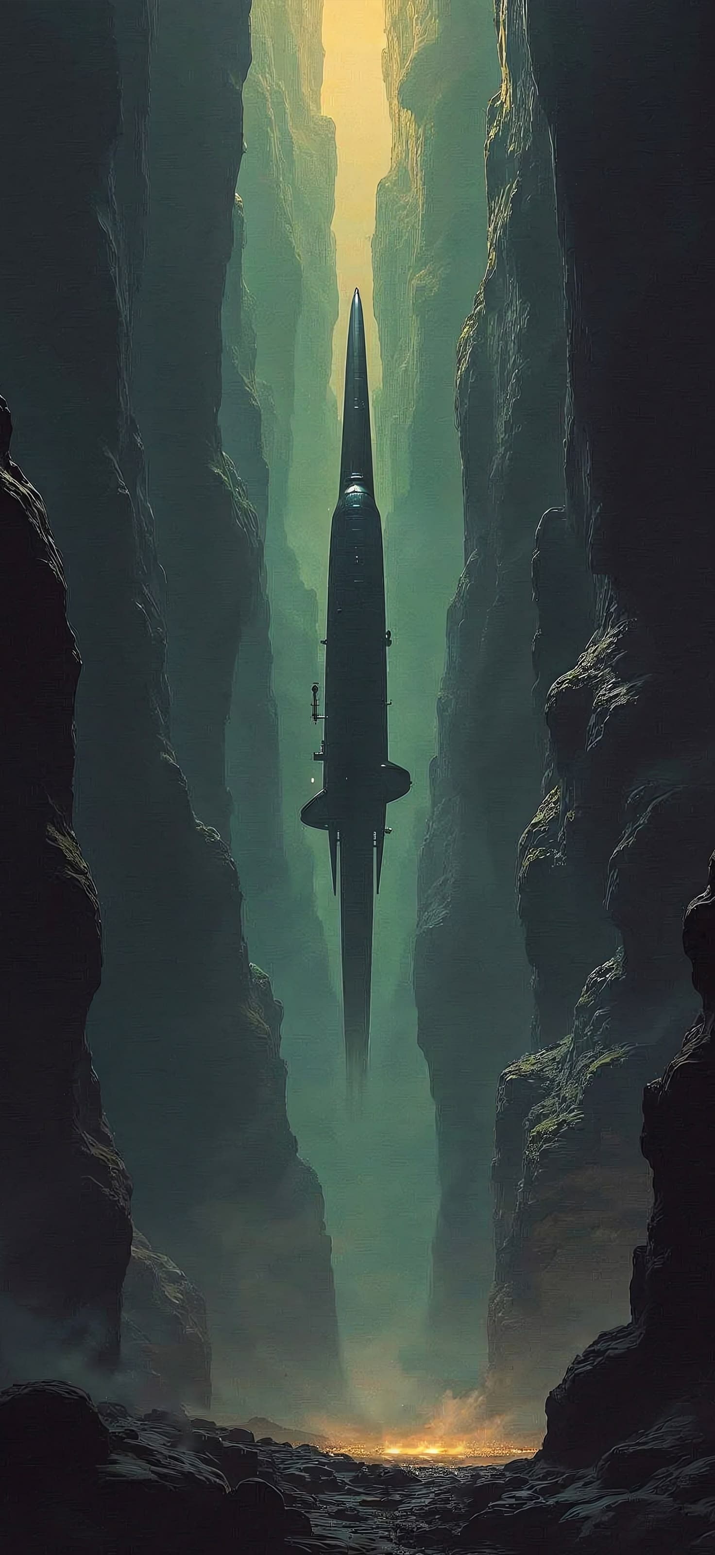 Canyon Spaceship - Pro phone wallpaper