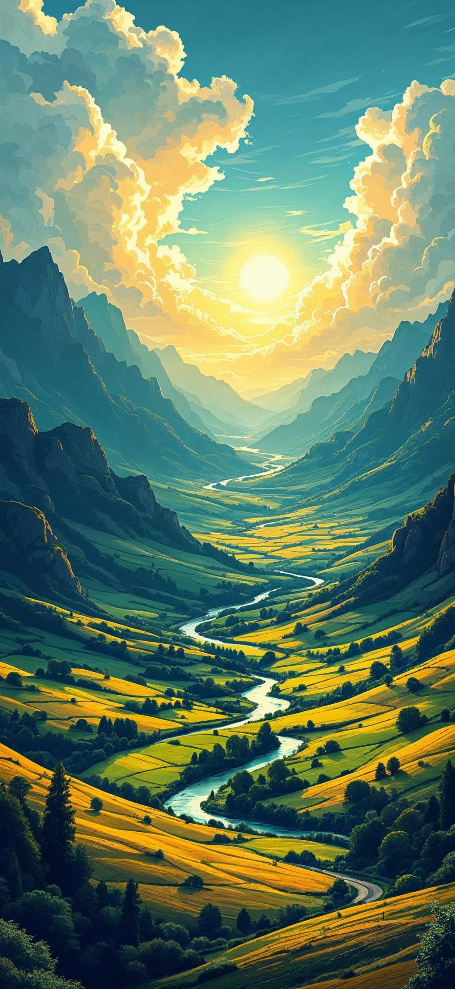 Golden Valley View - Pro phone wallpaper