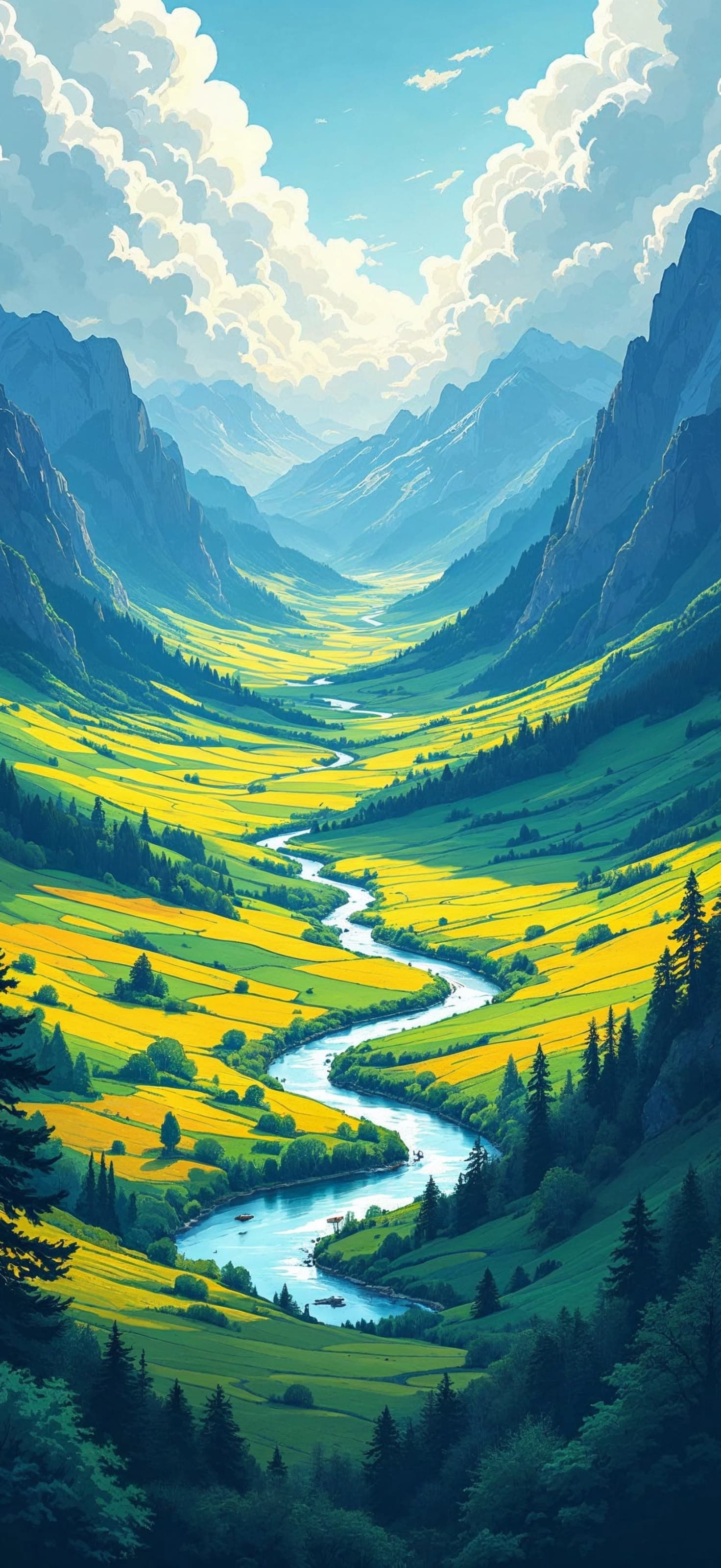 Lush Valley Vista - Pro phone wallpaper