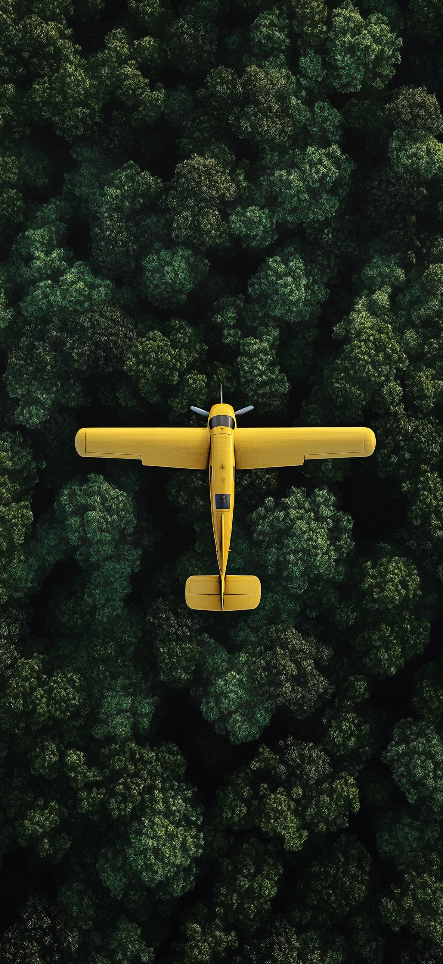 Yellow Plane Forest - Pro phone wallpaper